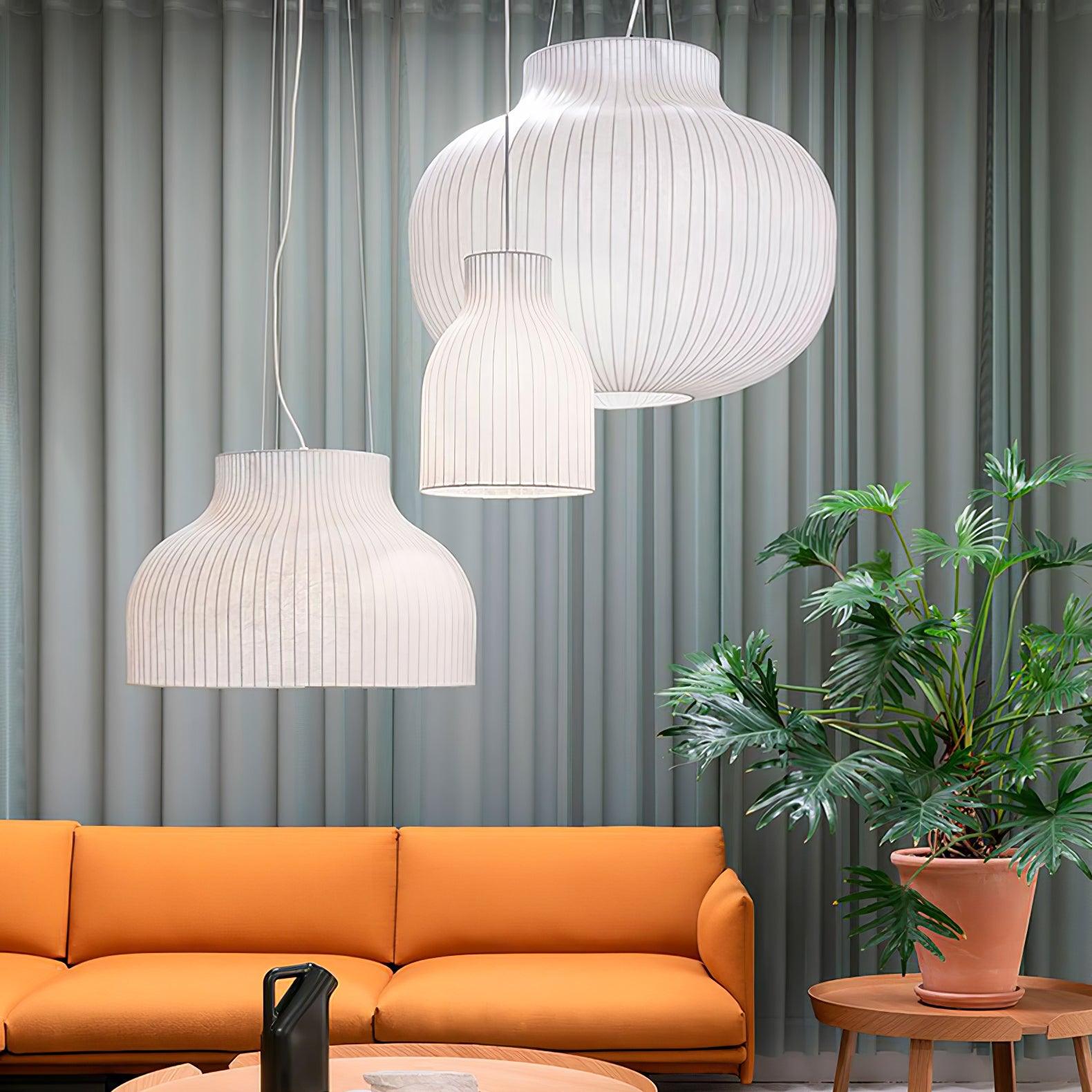 Lumina Silk Ribbed Pendant Light - Blowlighting