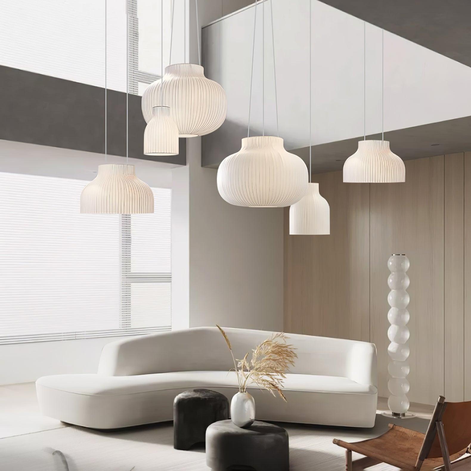 Lumina Silk Ribbed Pendant Light - Blowlighting
