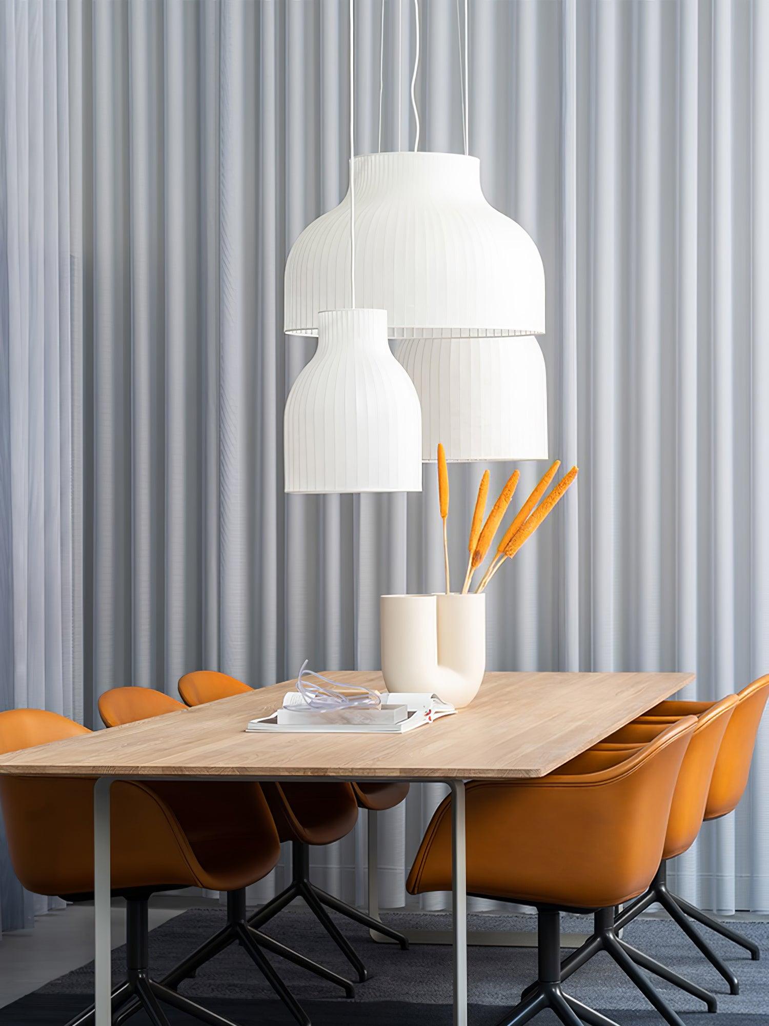 Lumina Silk Ribbed Pendant Light - Blowlighting