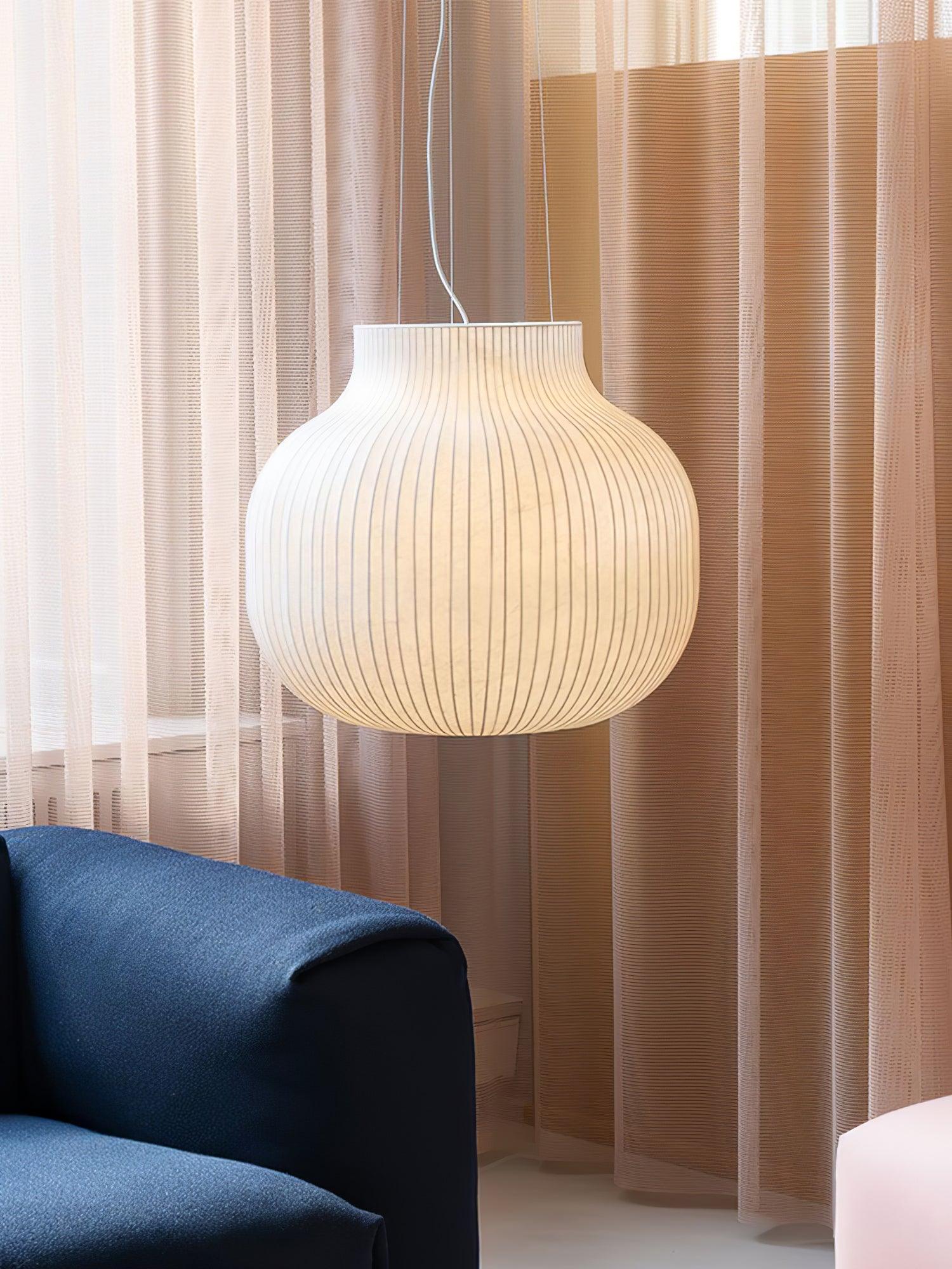 Lumina Silk Ribbed Pendant Light - Blowlighting