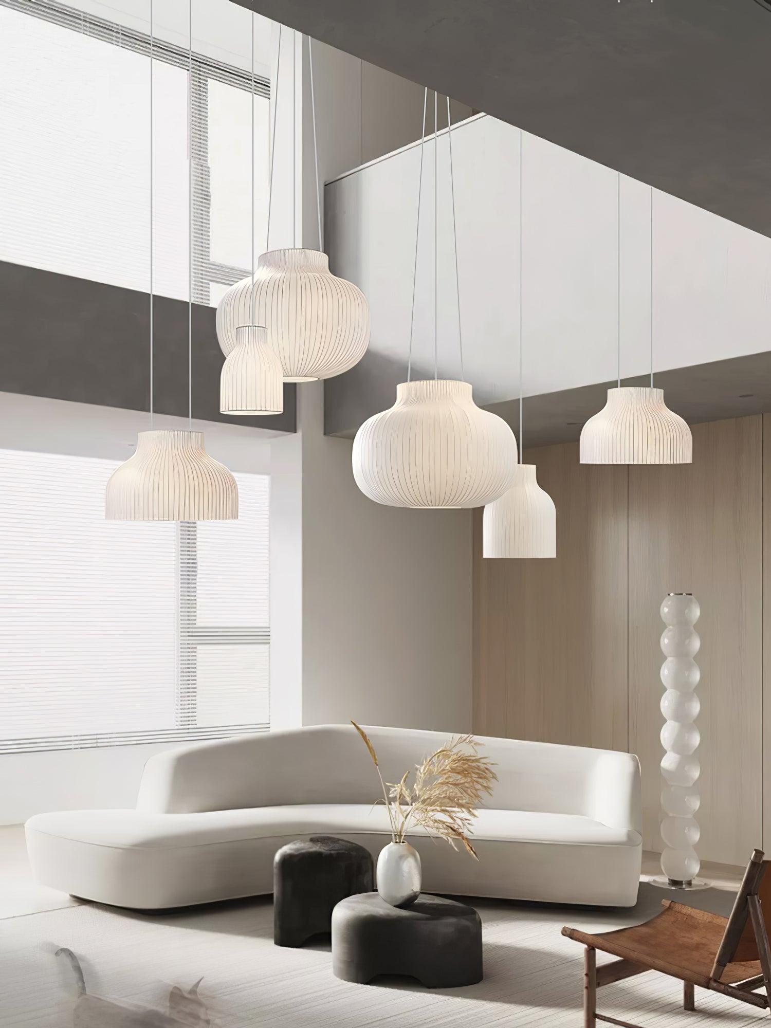 Lumina Silk Ribbed Pendant Light - Blowlighting