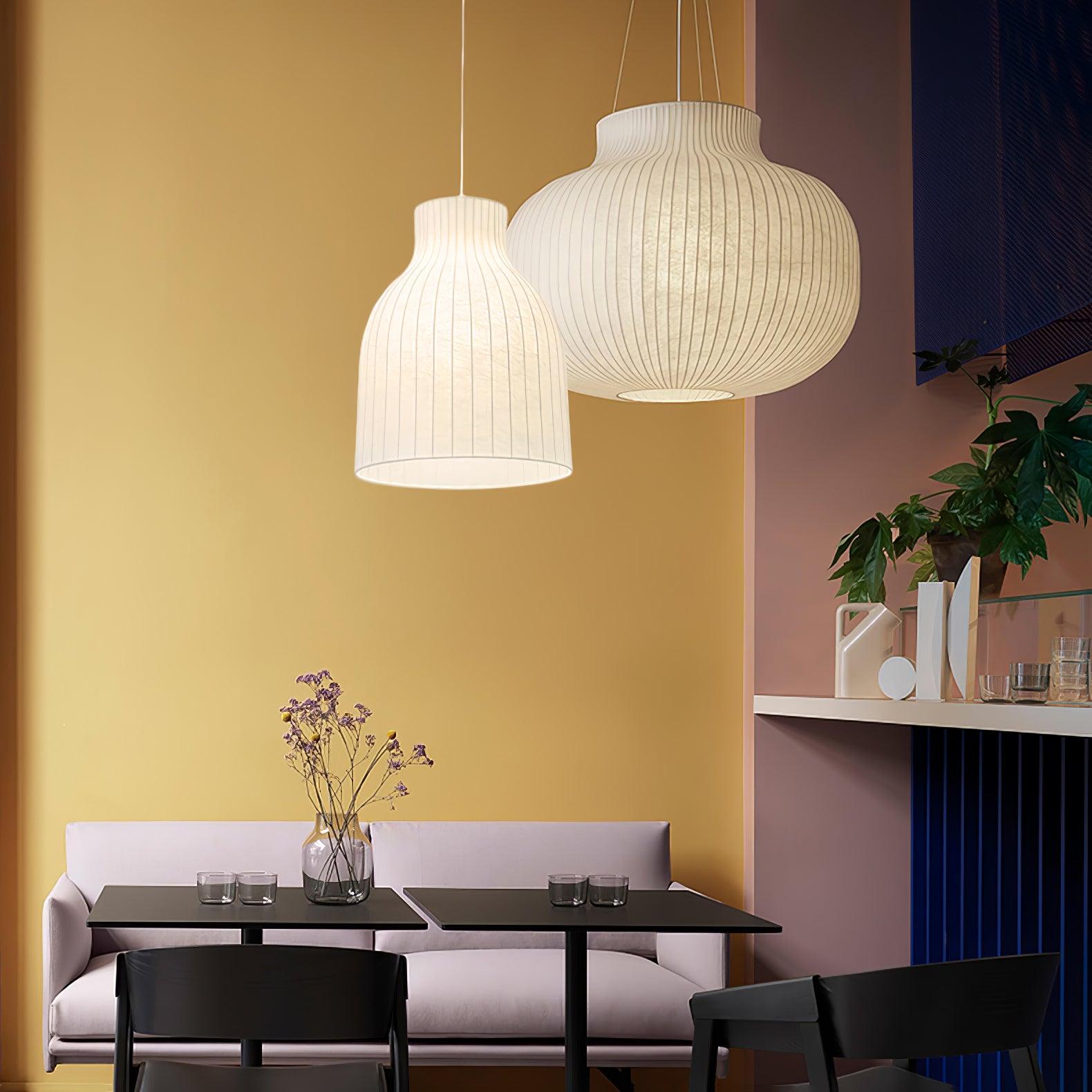Lumina Silk Ribbed Pendant Light - Blowlighting