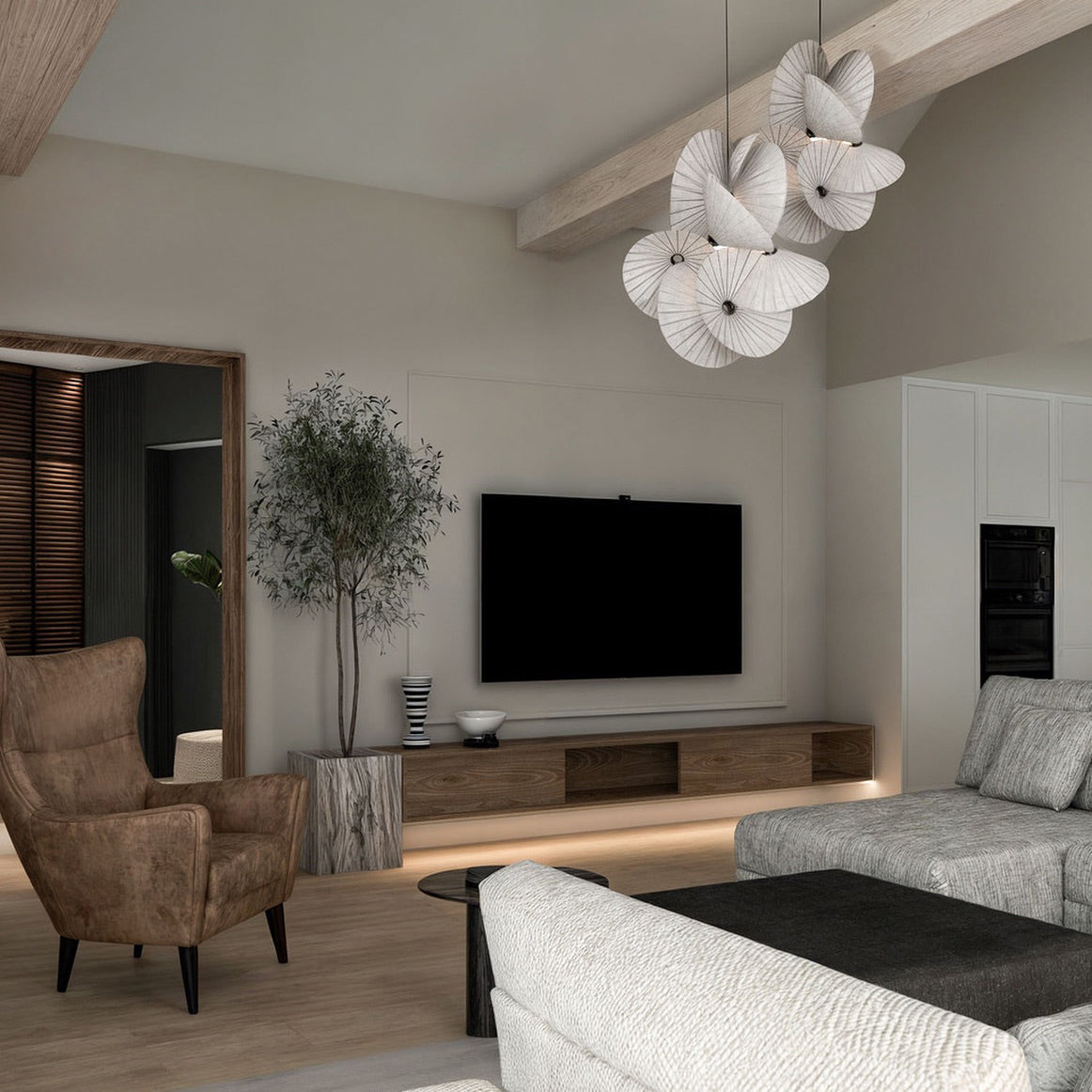 Zerinarae Individual Creativity Metal Fabric Pendant Light - Lamp Copper