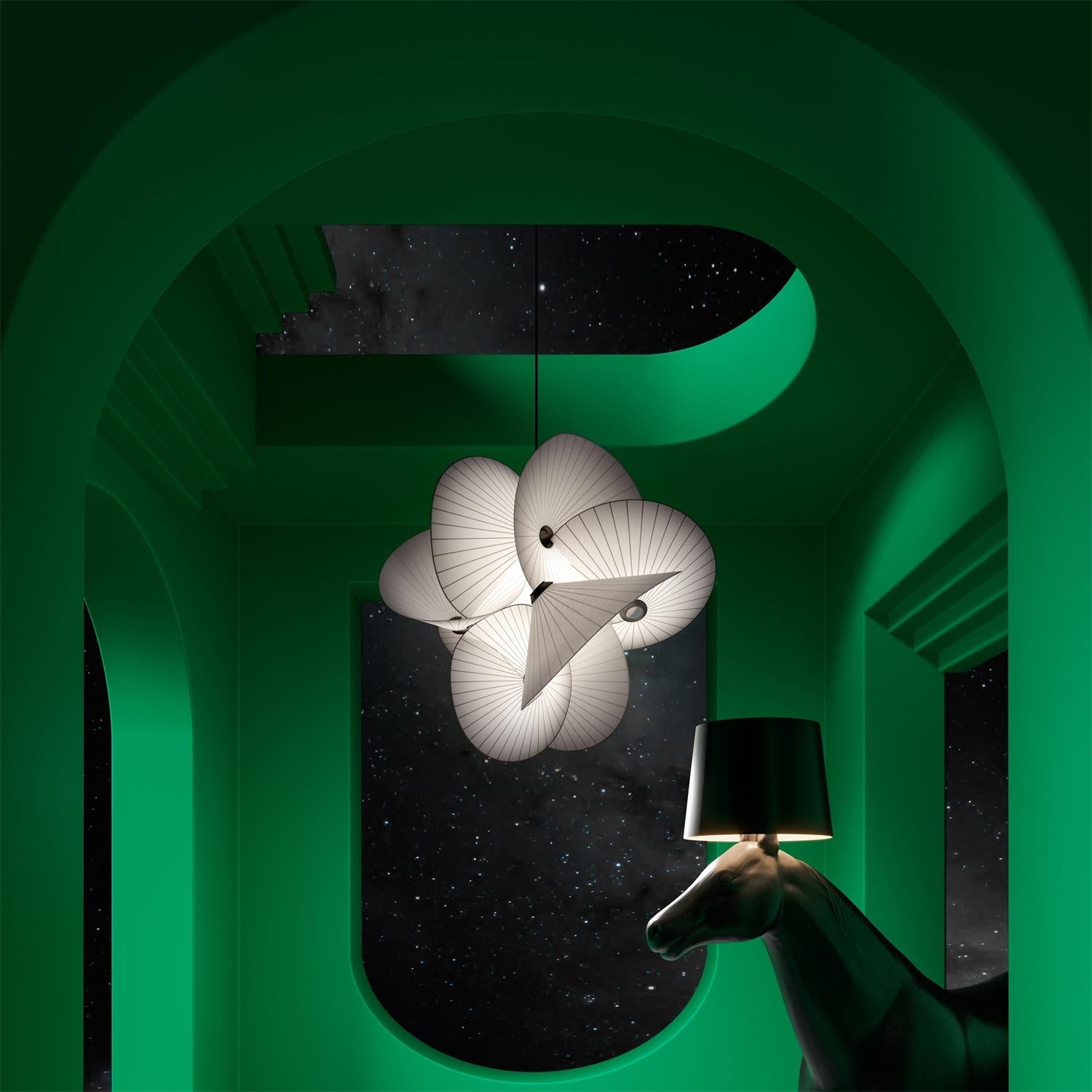 Zerinarae Individual Creativity Metal Fabric Pendant Light - Lamp Copper