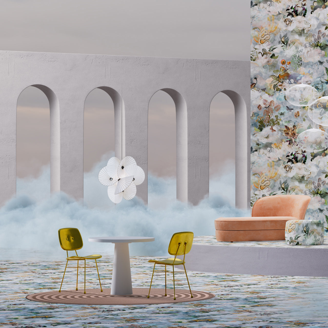 Zerinarae Individual Creativity Metal Fabric Pendant Light - Lamp Copper