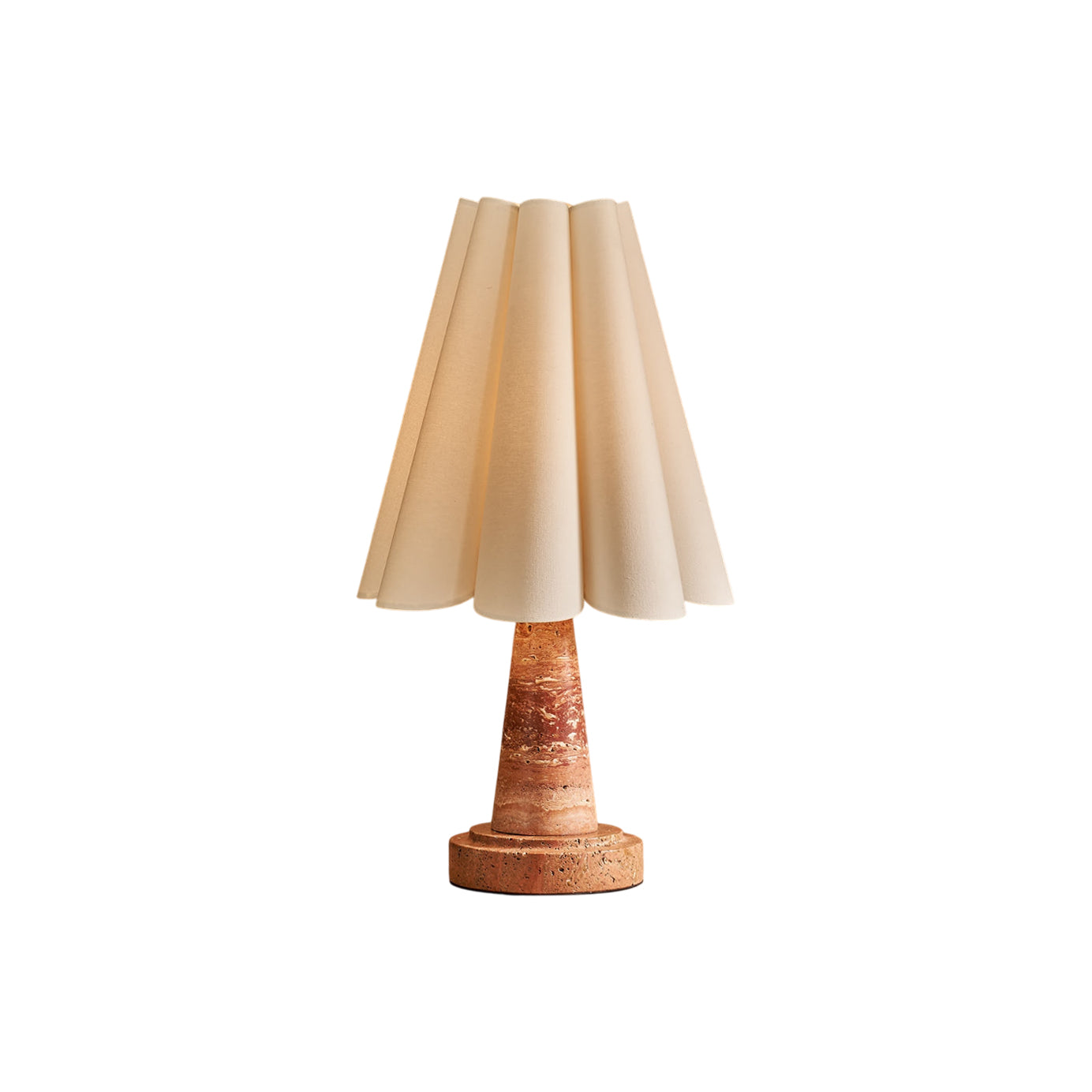 Shadon Marble Pleated Table Lamp - Lamp Copper