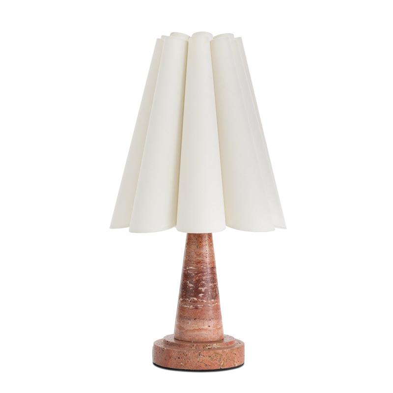 Shadon Marble Pleated Table Lamp - Lamp Copper