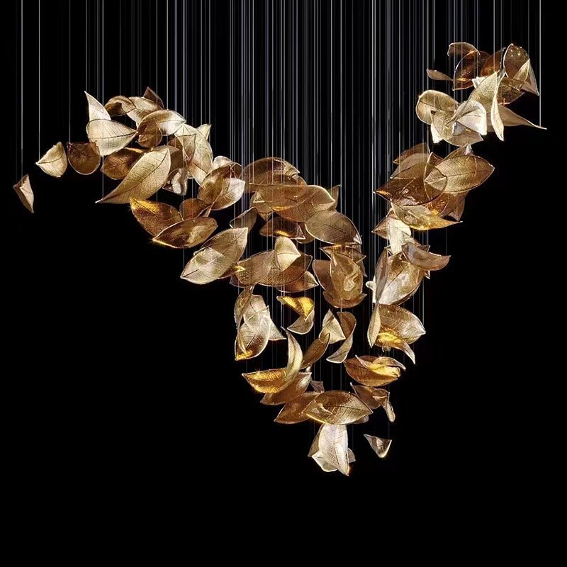 Cesilila Iridescent Metal Leaf Pendant Light - Blowlighting