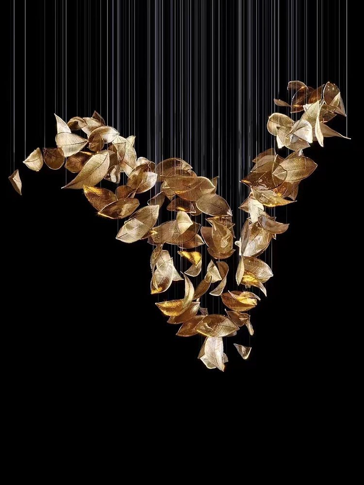 Cesilila Iridescent Metal Leaf Pendant Light - Blowlighting