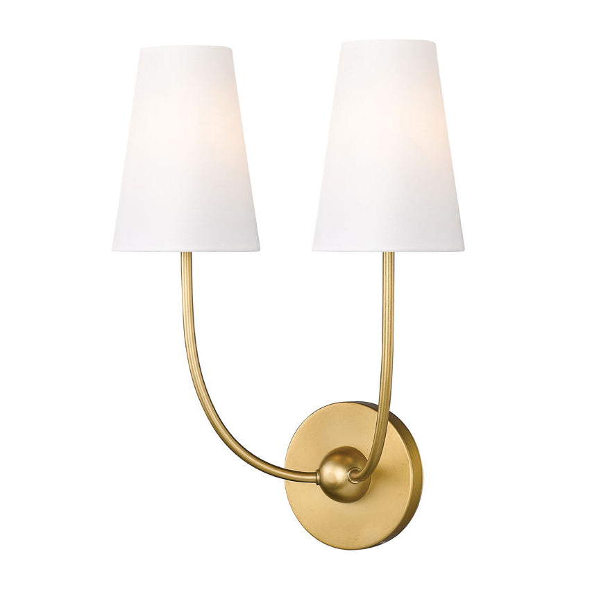 Aldoren Vintage Modern Minimalist Brass Fabric Wall Lamp - Lamp Copper