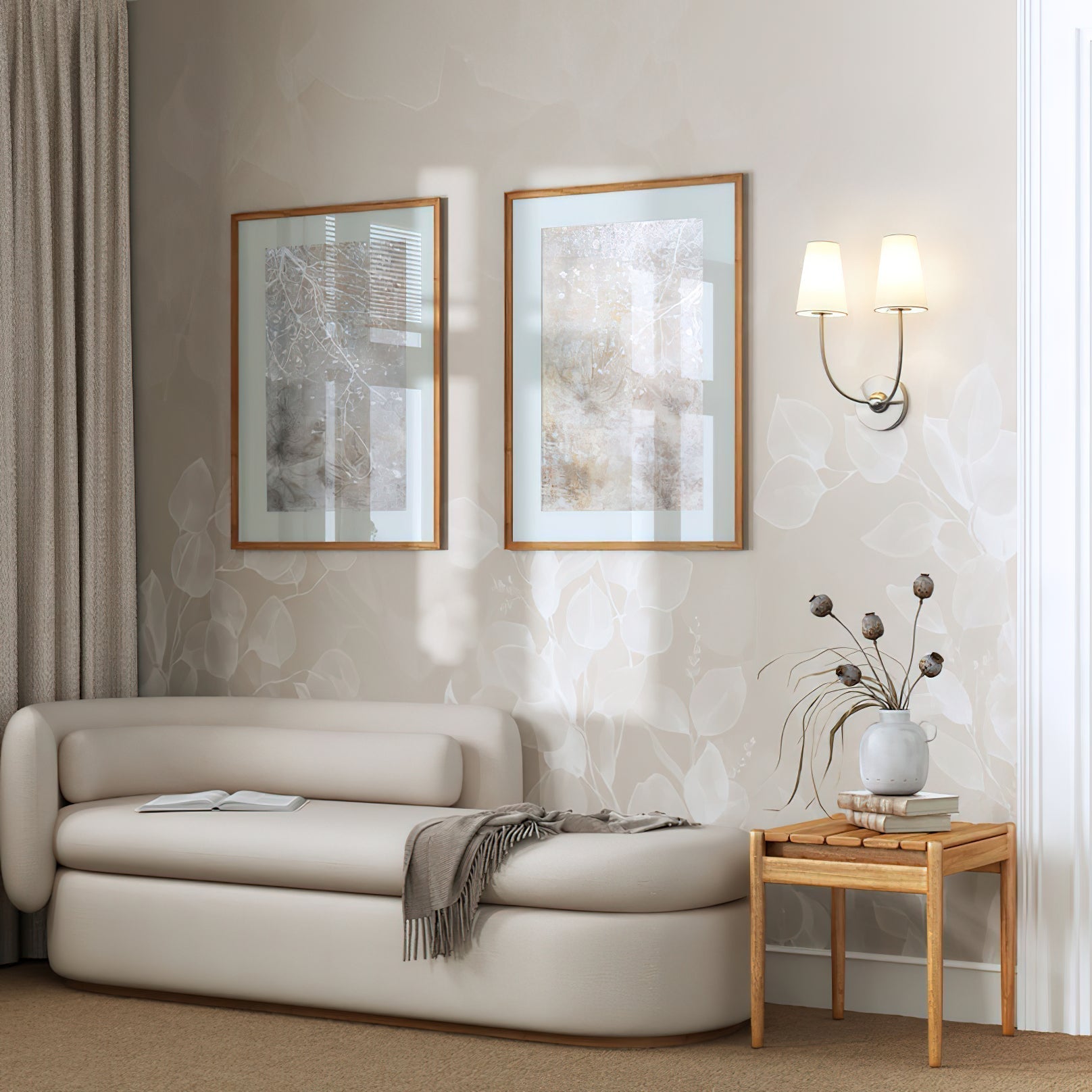 Aldoren Vintage Modern Minimalist Brass Fabric Wall Lamp - Lamp Copper