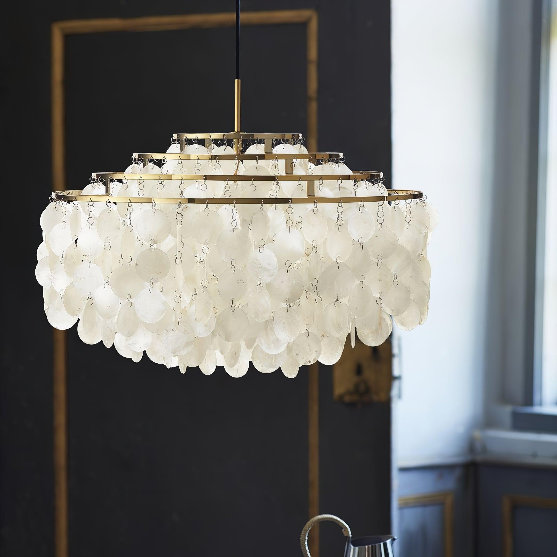 Elios Elegant Capiz Shell Chandelier - Letslighting