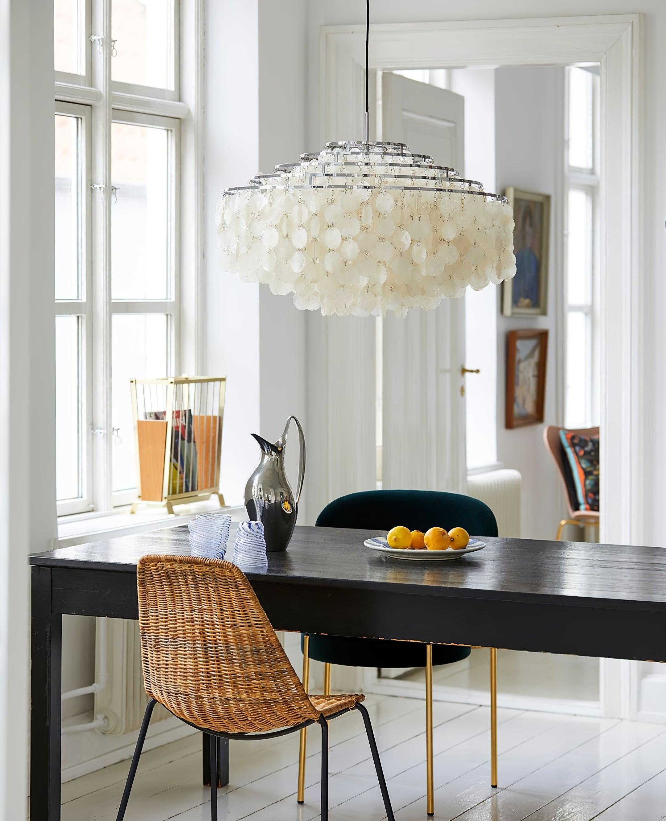 Elios Elegant Capiz Shell Chandelier - Letslighting
