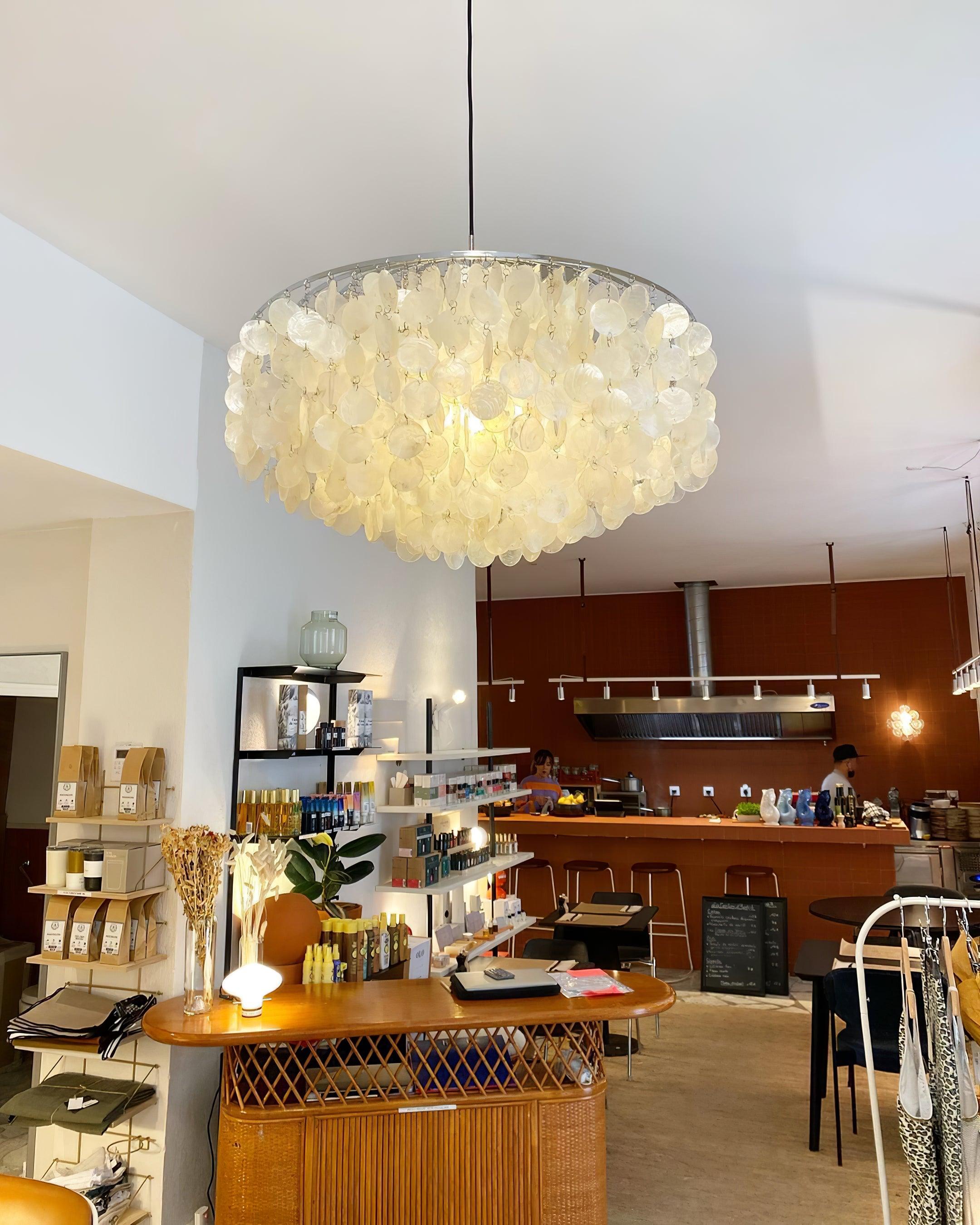 Elios Elegant Capiz Shell Chandelier - Letslighting