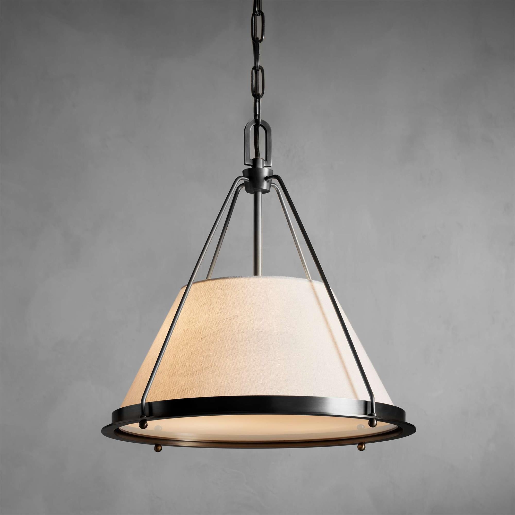 Umira Vintage Industrial Fabric Pendant Light - Lamp Copper