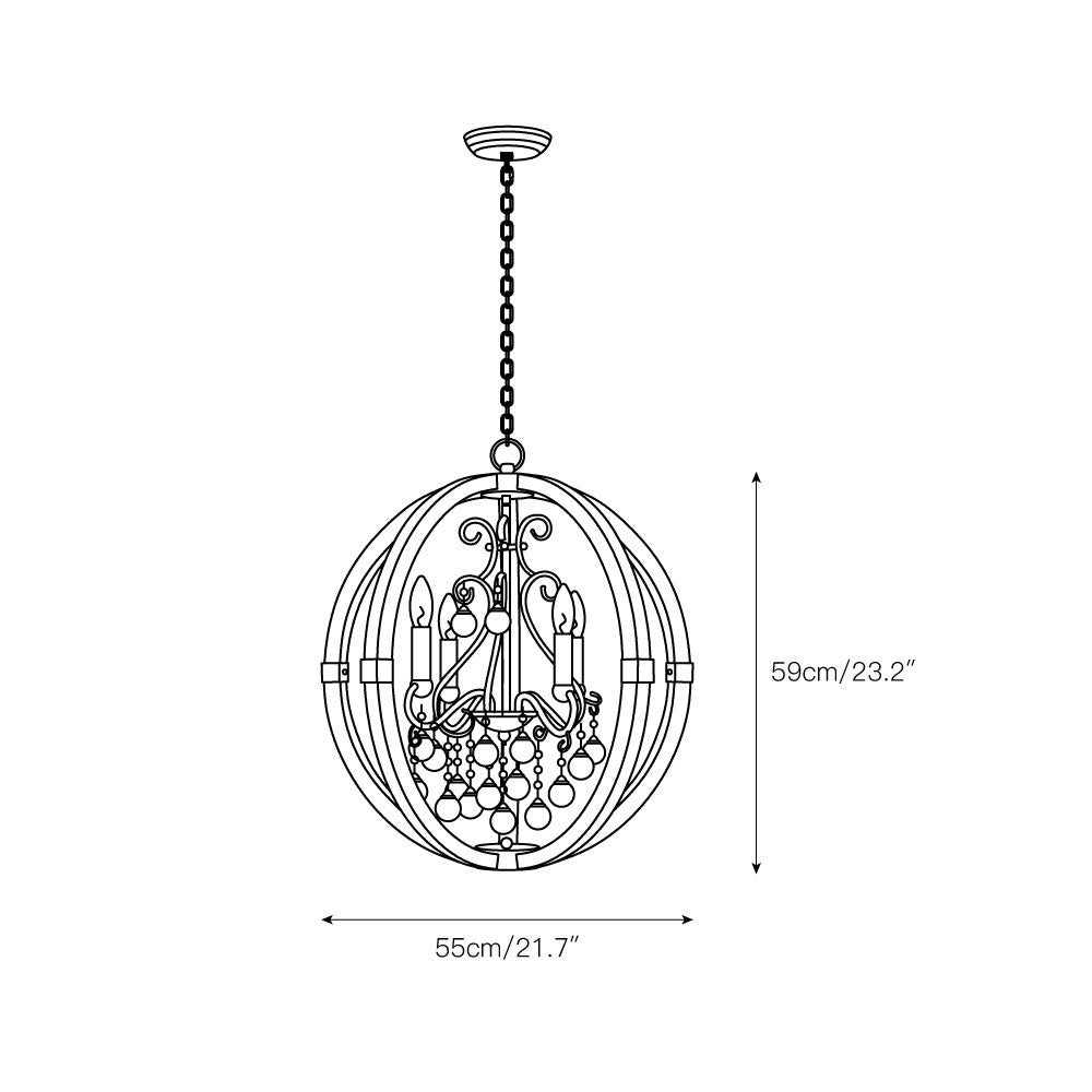 Oltheyra Premium Elegance Wooden Metal Pendant Lamp - Lamp Copper