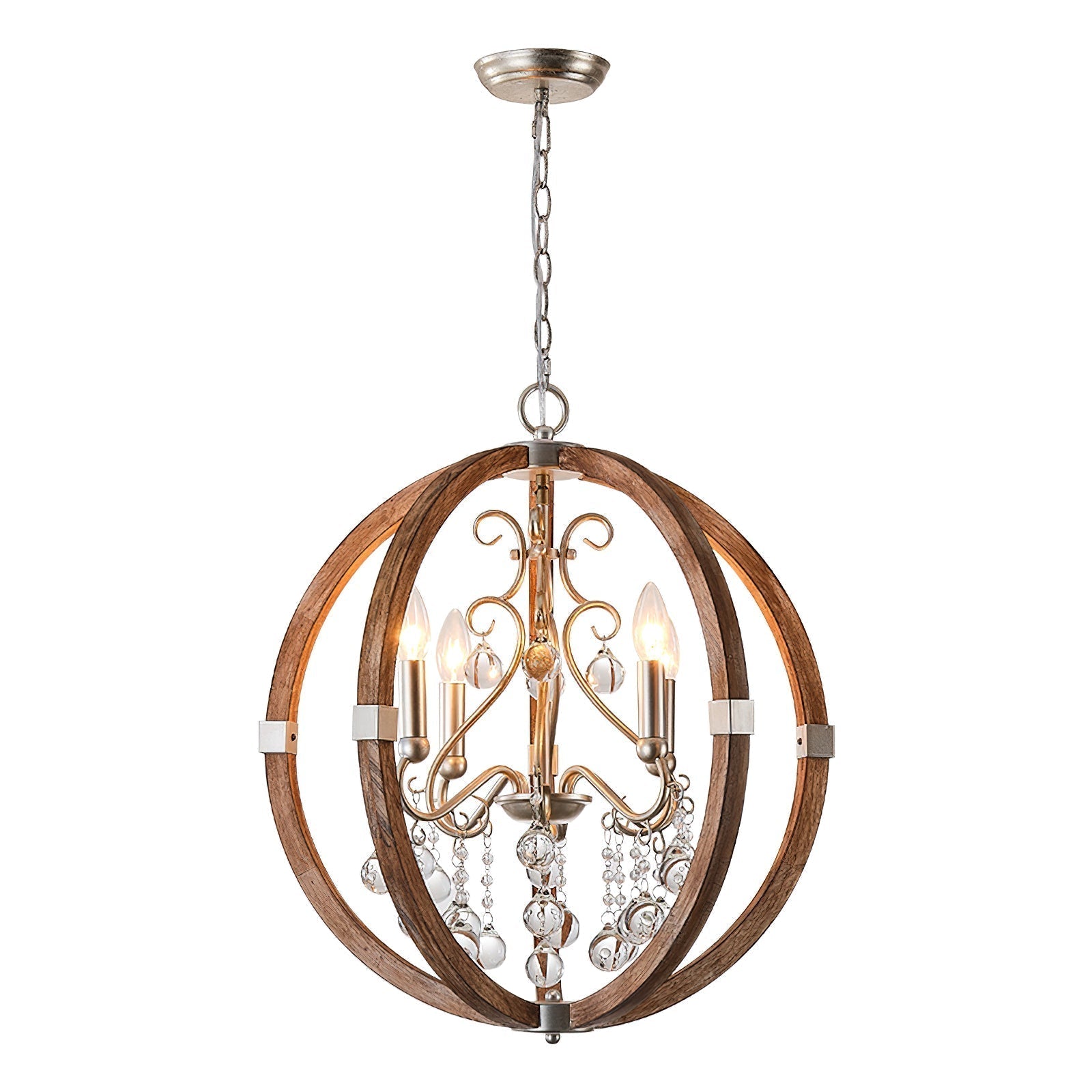 Oltheyra Premium Elegance Wooden Metal Pendant Lamp - Lamp Copper