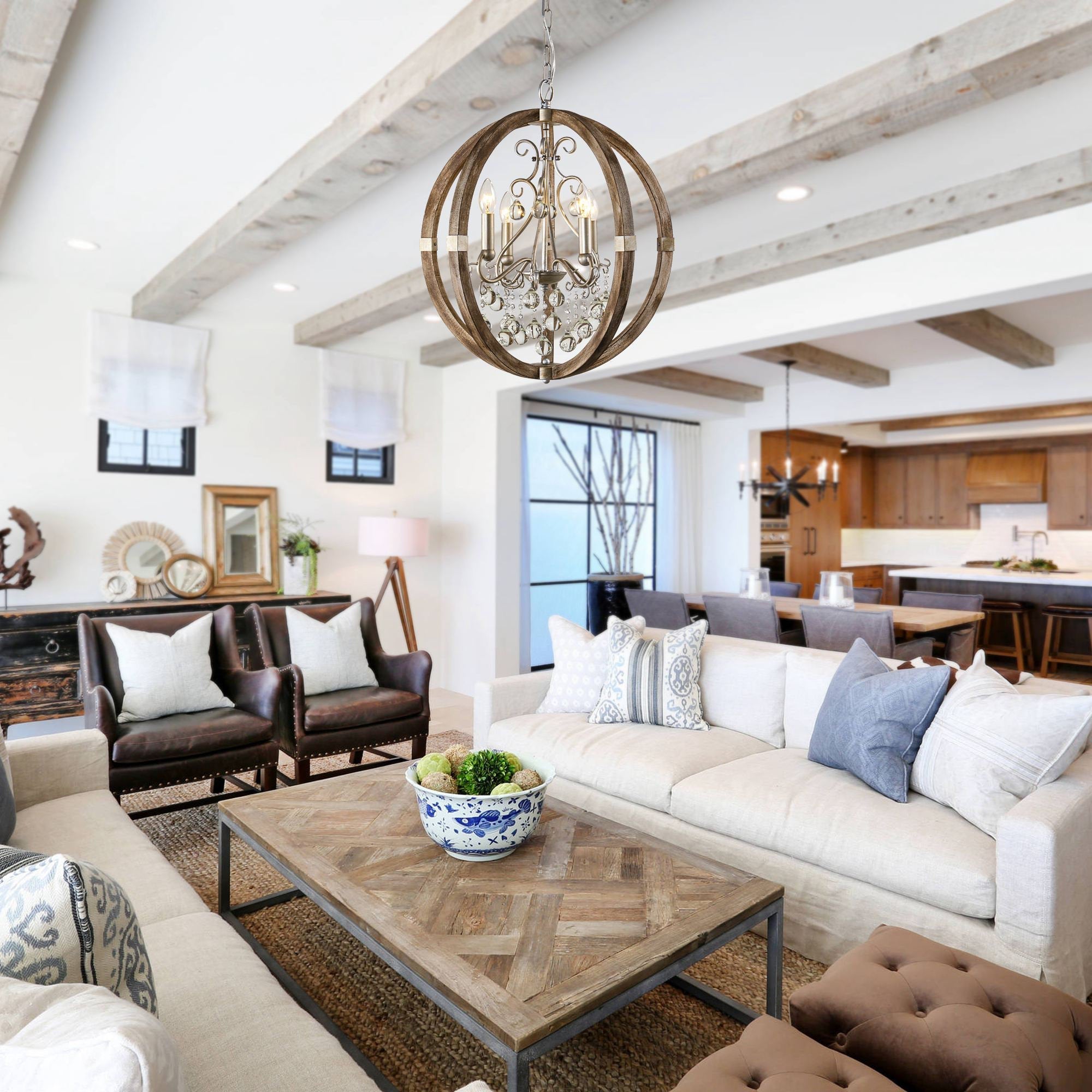 Oltheyra Premium Elegance Wooden Metal Pendant Lamp - Lamp Copper