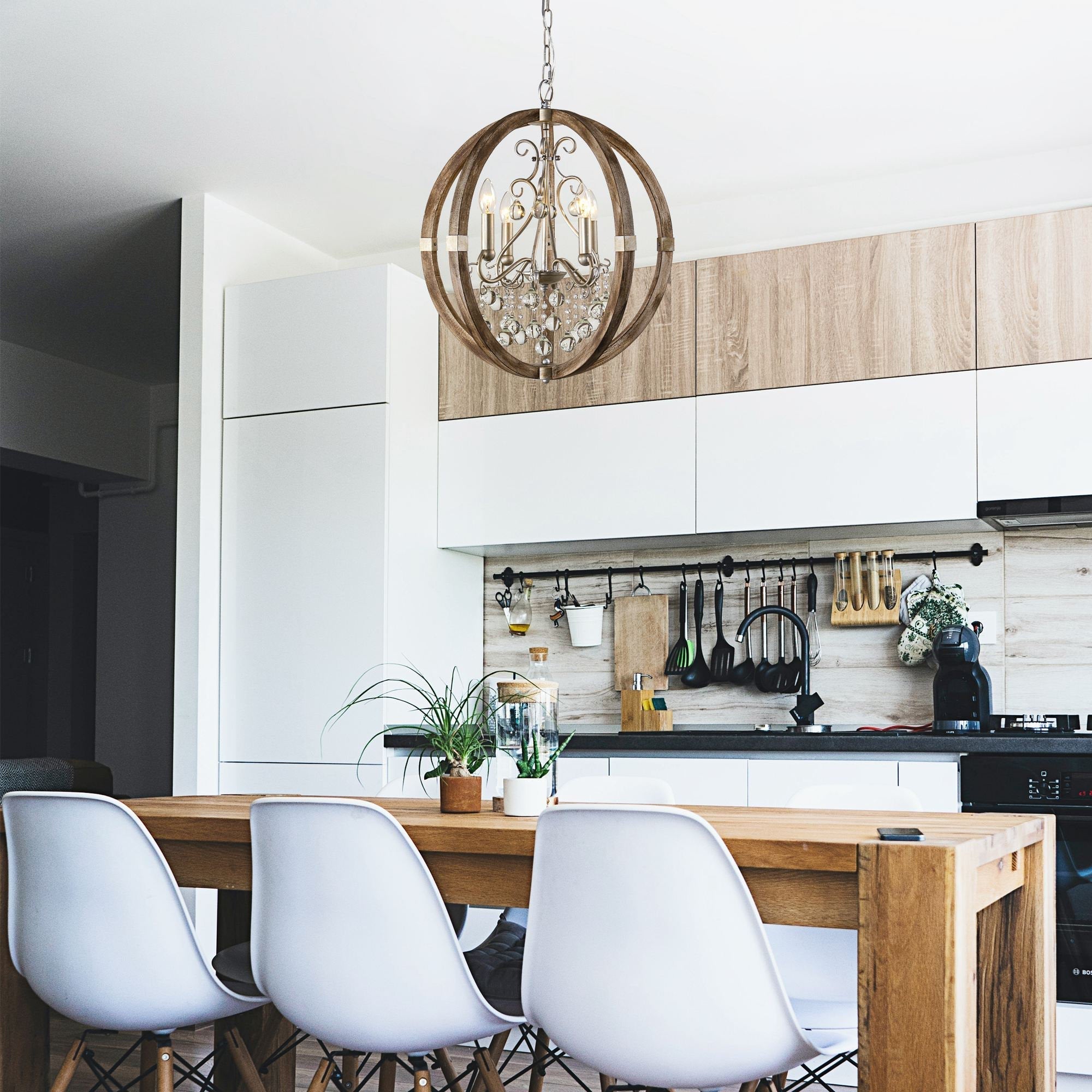 Oltheyra Premium Elegance Wooden Metal Pendant Lamp - Lamp Copper