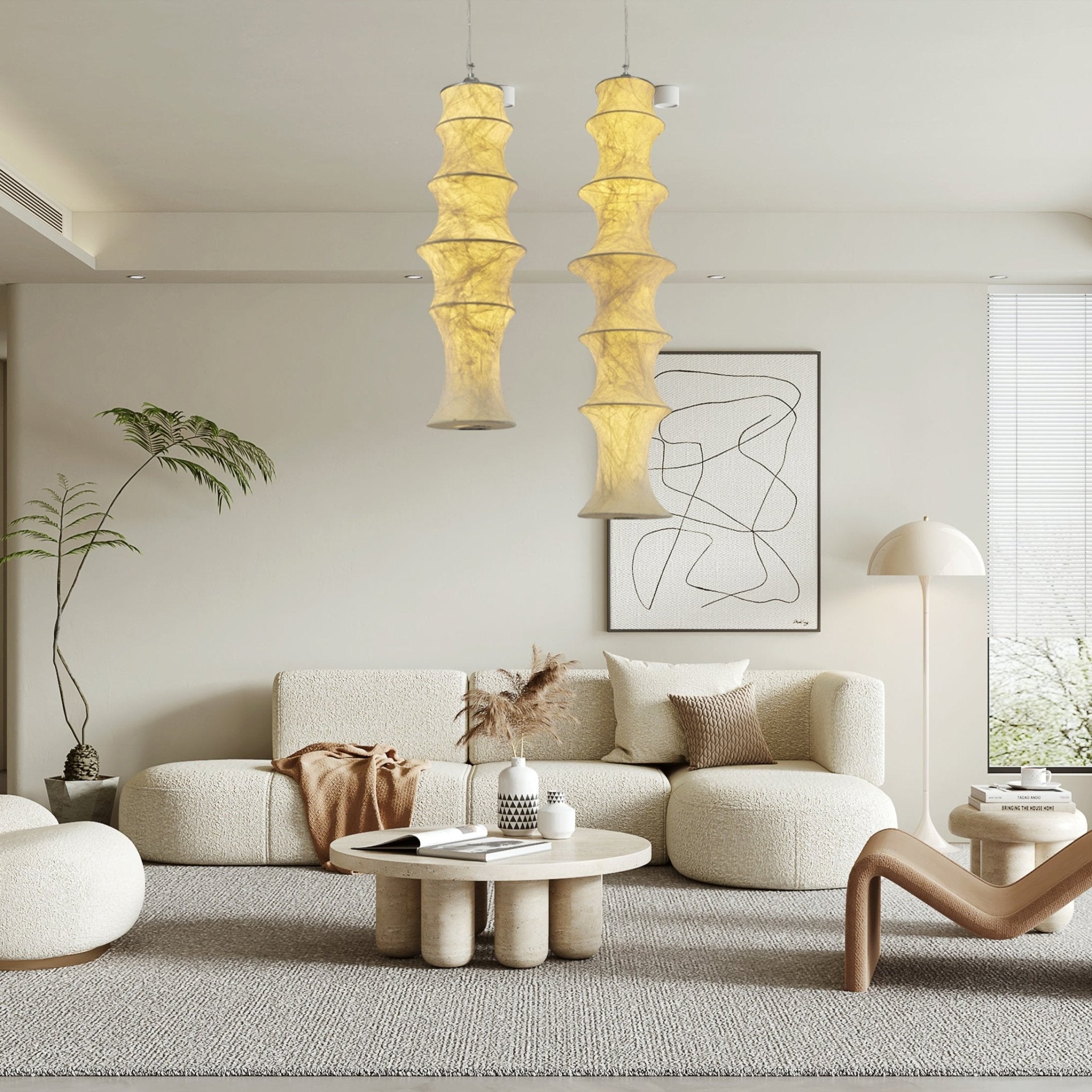 Elraeor Layered Mulberry Silk Pendant Light - Blowlighting