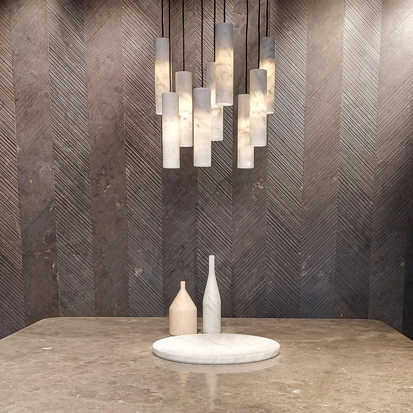 Nyxara Cluster Alabaster Pendant Light Staircase - Neutralighting