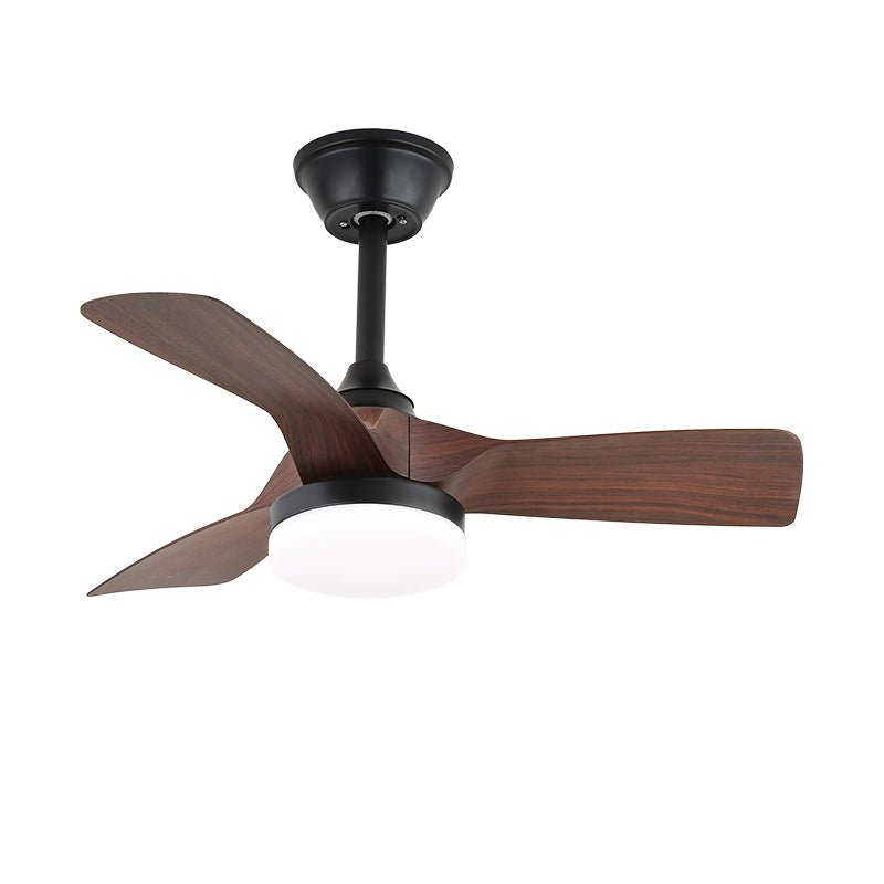 Ventilatore da soffitto con luce Arden Minimalista in Legno Nero