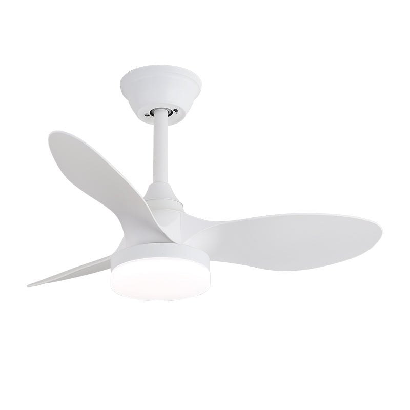 Ventilatore da soffitto con luce Arden Minimalista in Legno Nero con luce accesa
