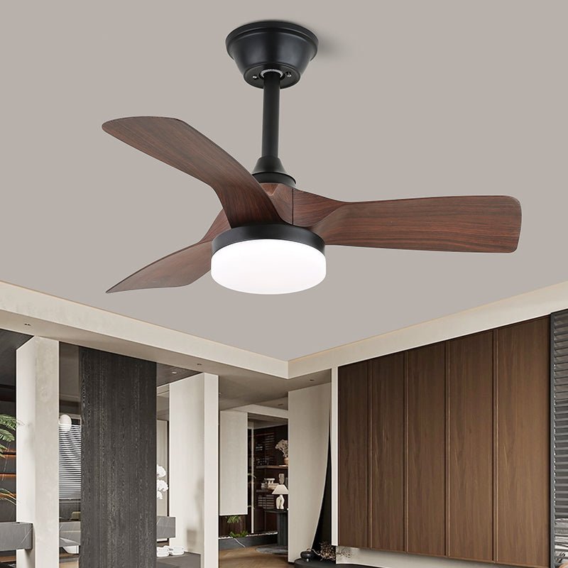 Ventilatore da soffitto con luce Arden Minimalista in Legno Nero con LED integrato