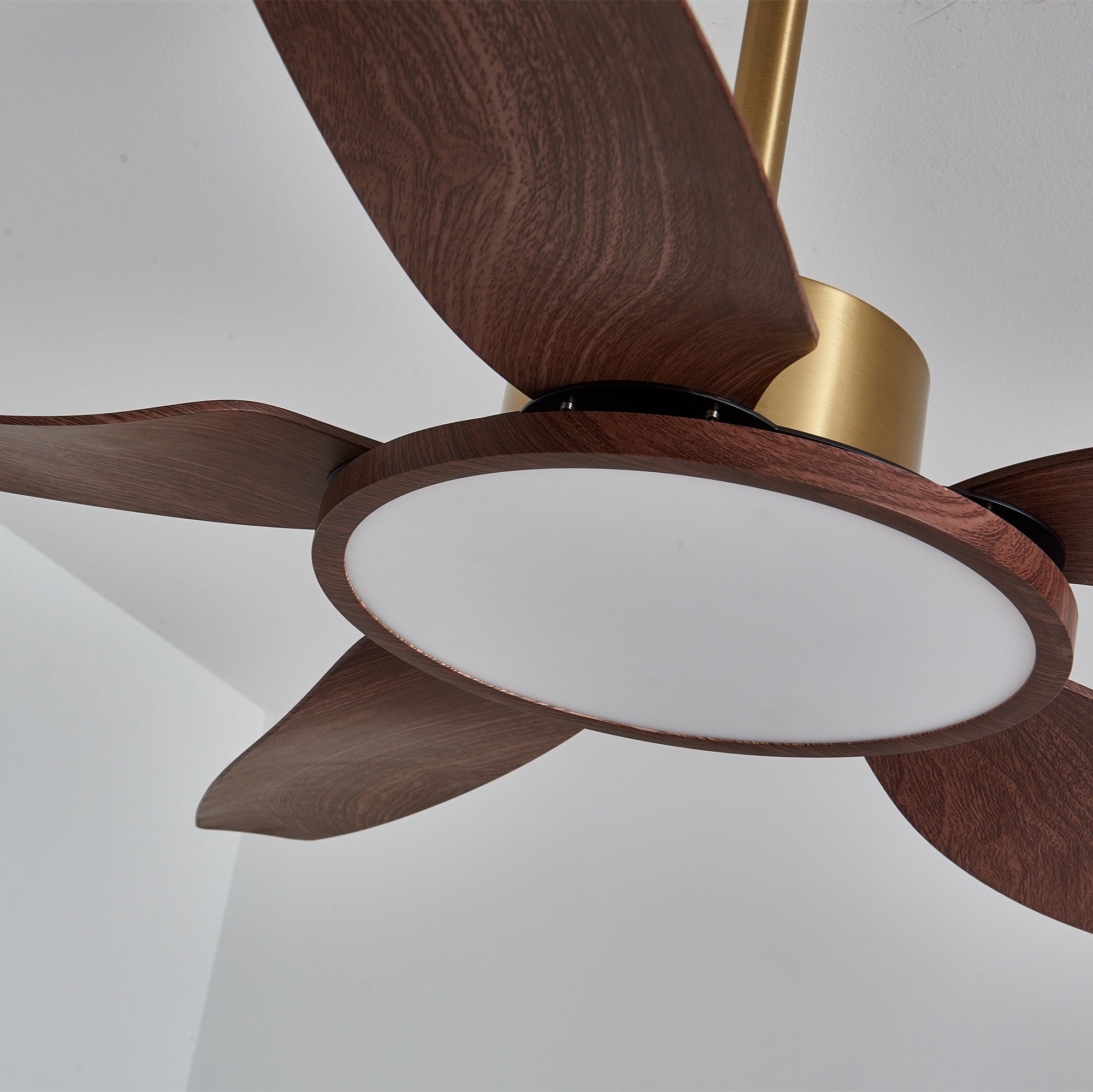 Il ventilatore con luce in funzione, che crea flusso d'aria.