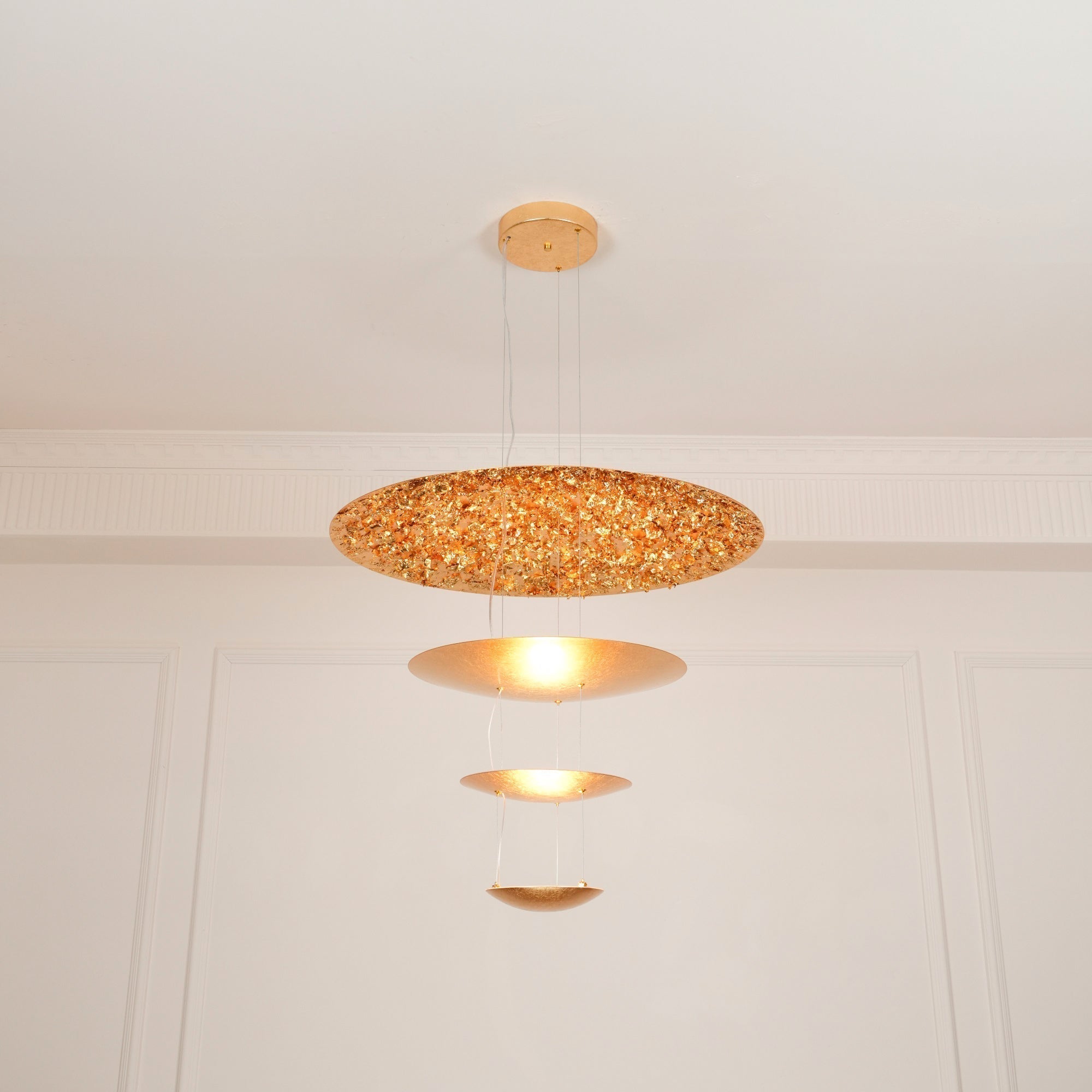 Zathaara Layered Gold Foil Pendant Light - Blowlighting