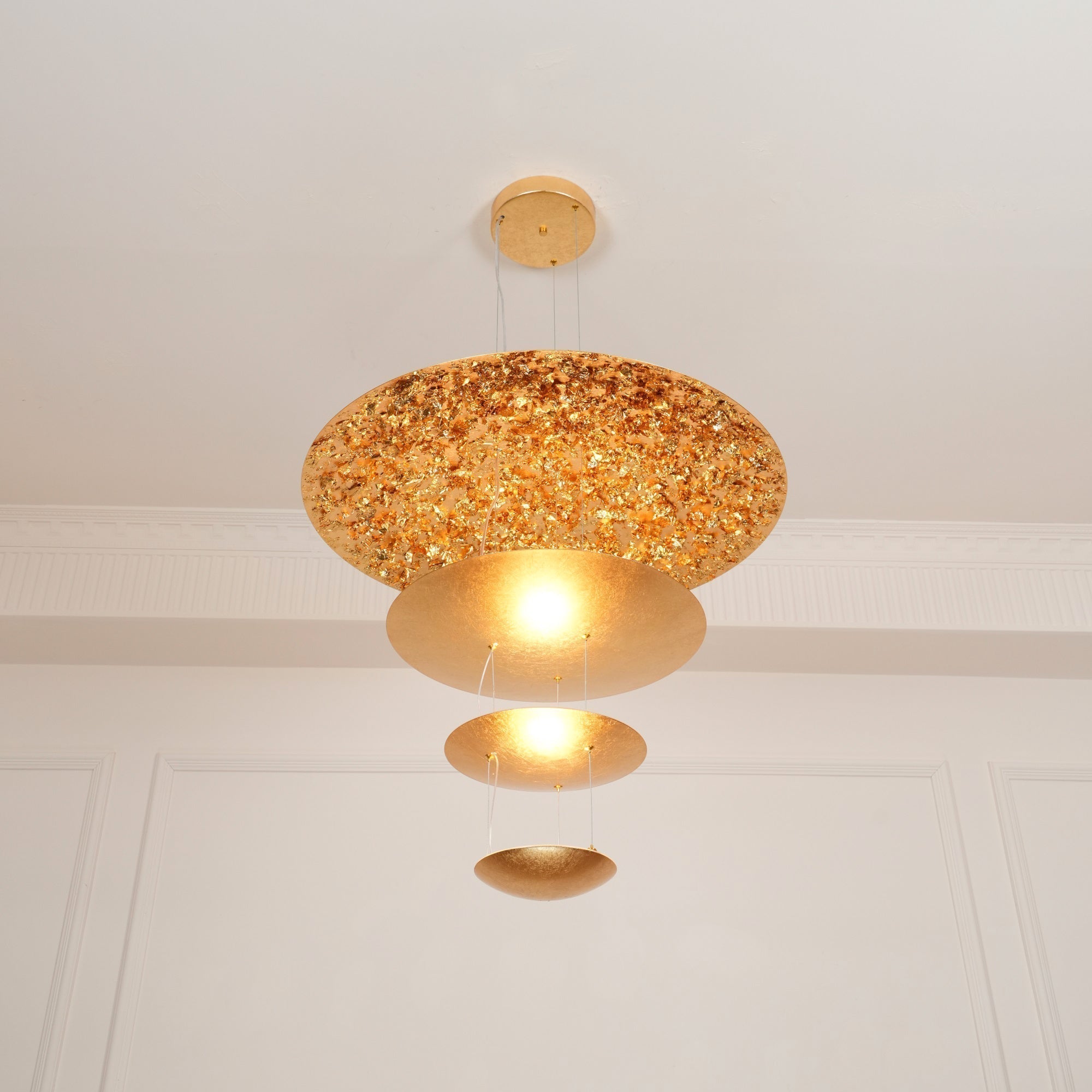 Zathaara Layered Gold Foil Pendant Light - Blowlighting