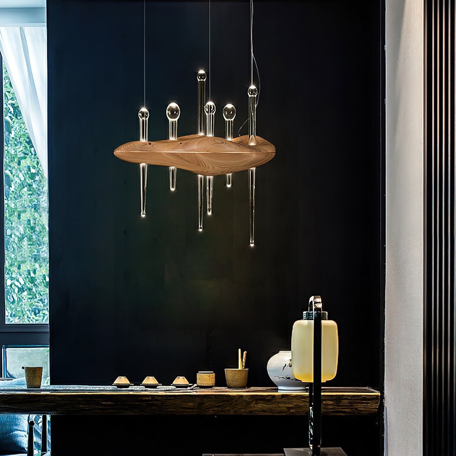 Umare Whimsical Oak Glass Pendant Light - Blowlighting