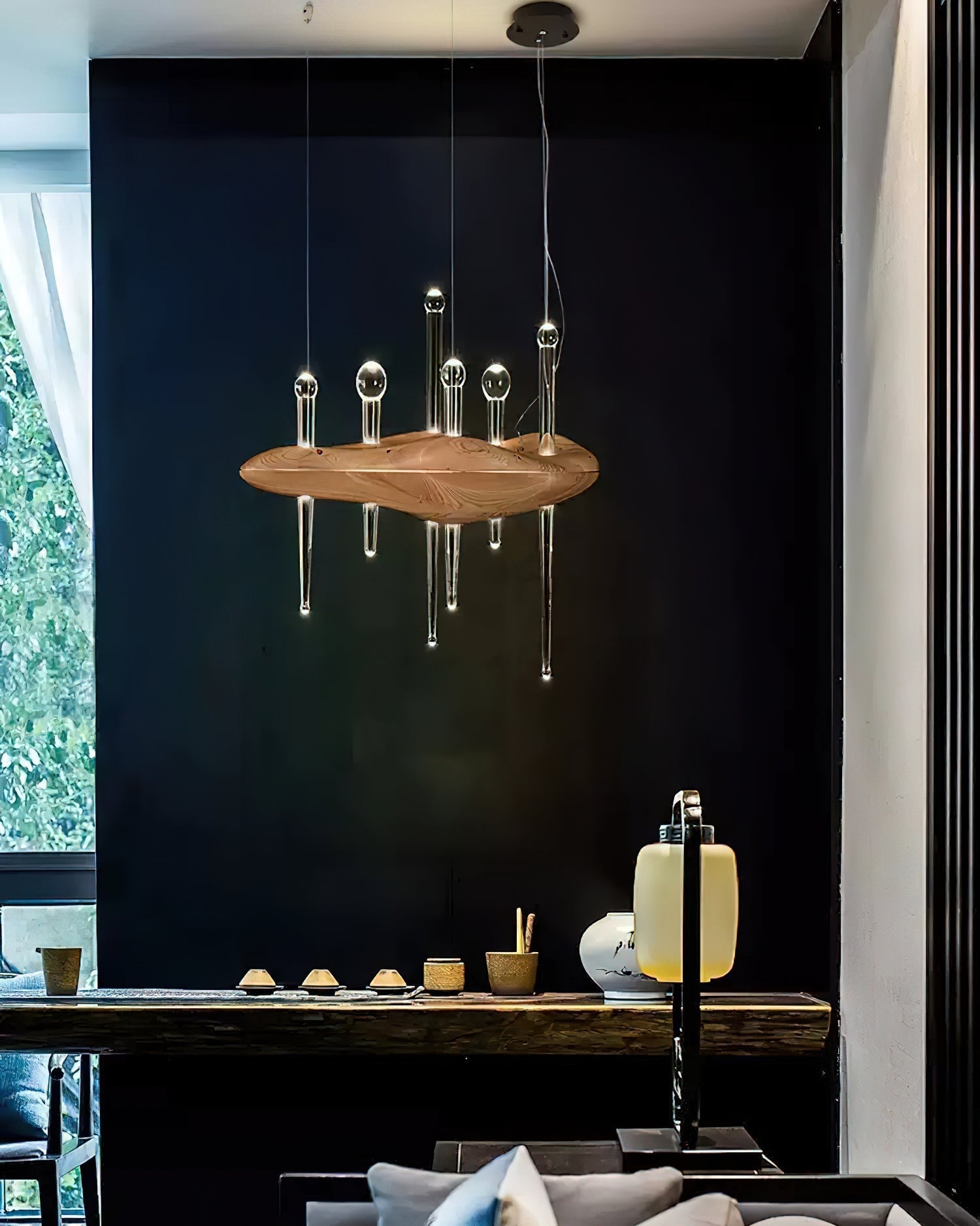 Umare Whimsical Oak Glass Pendant Light - Blowlighting