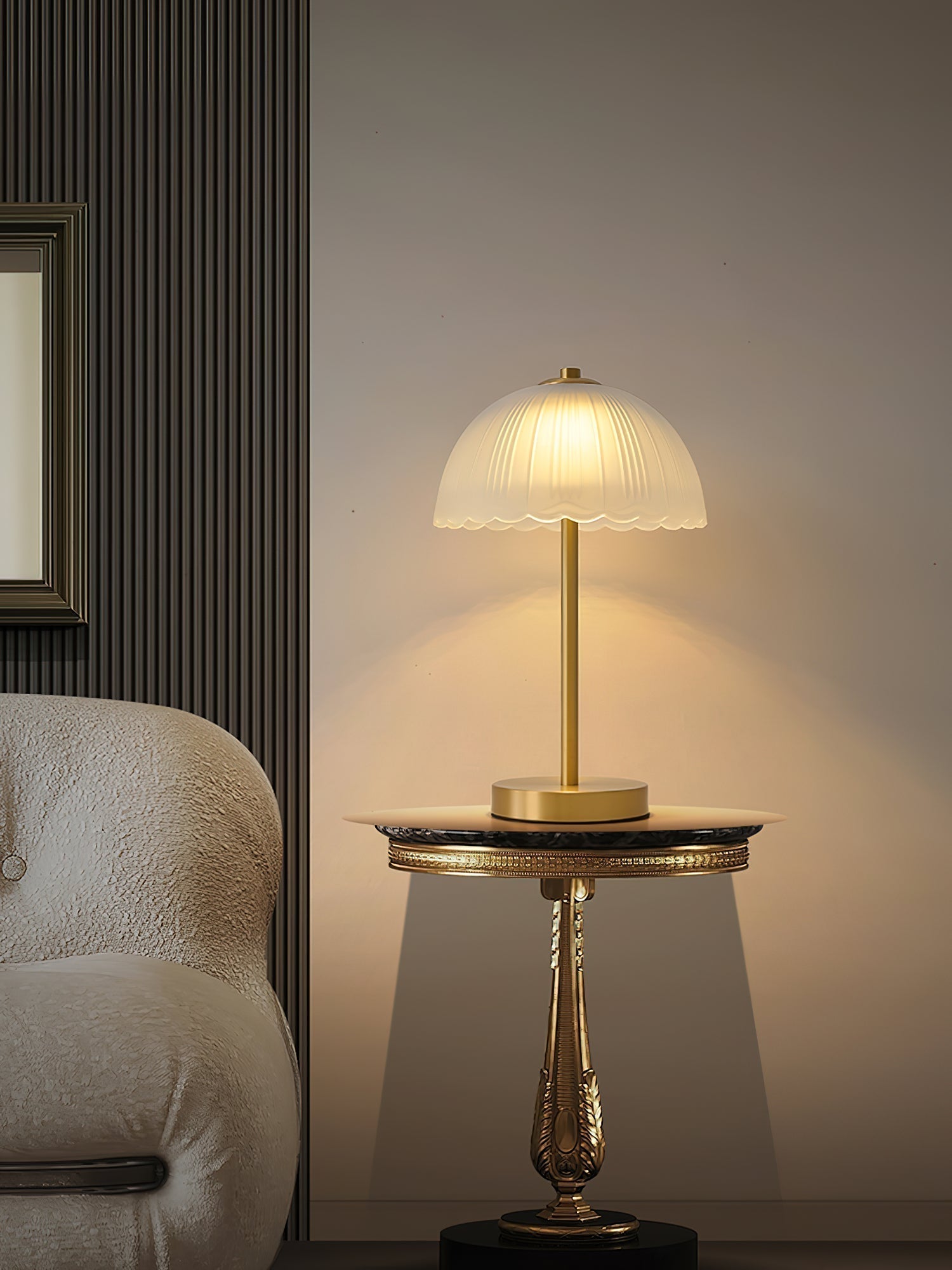 Small Umbrella Table Lamp - Lamp Copper