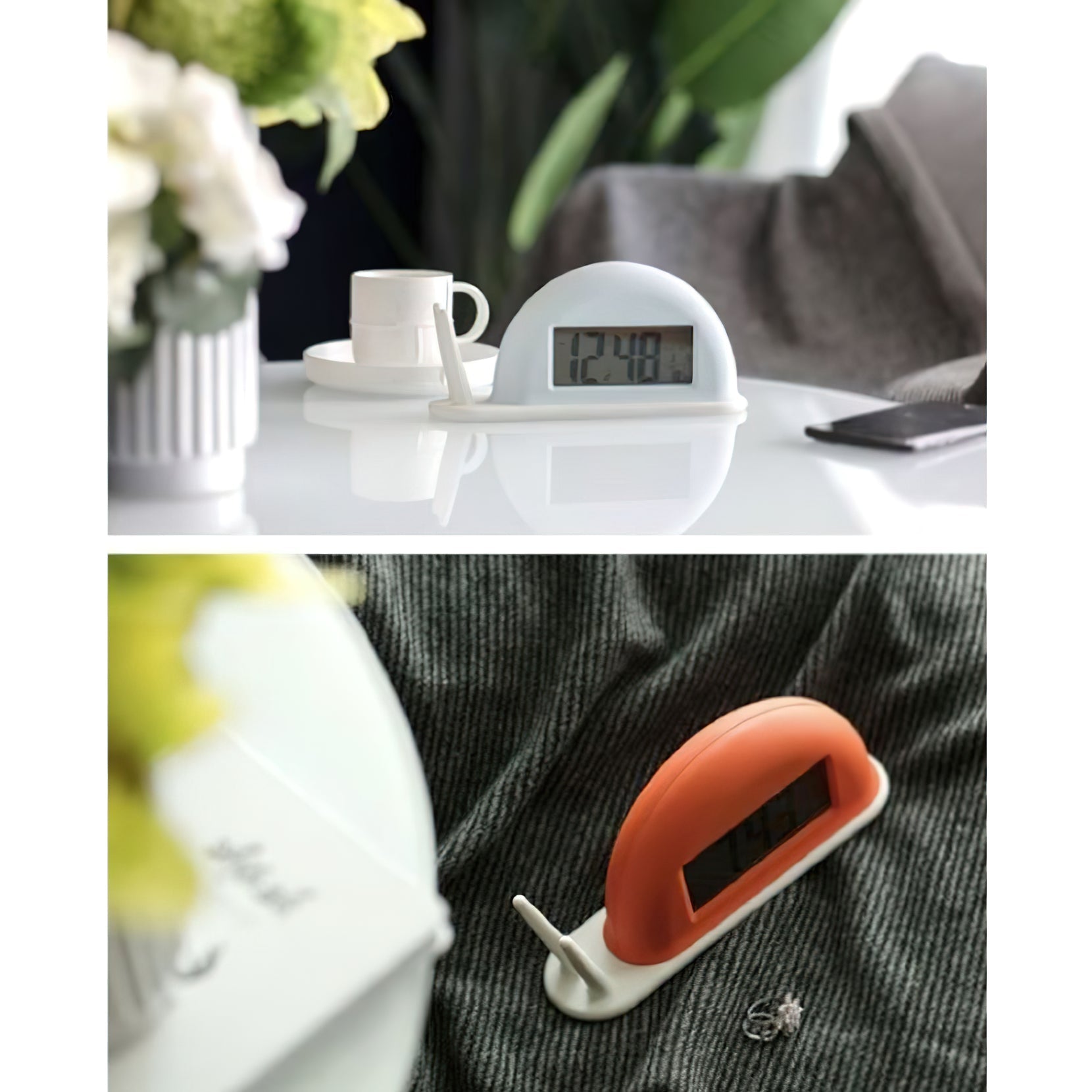 Snail Alarm Clock Night Light (built-in battery) - Lamp Copper