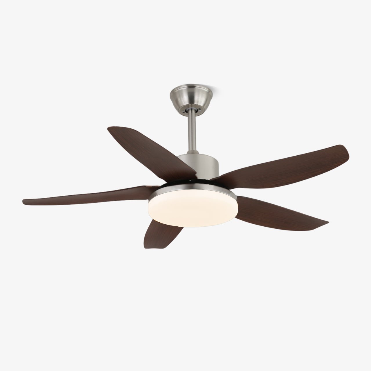 Ventilatore da soffitto Eland in legno con pale in noce e LED integrato