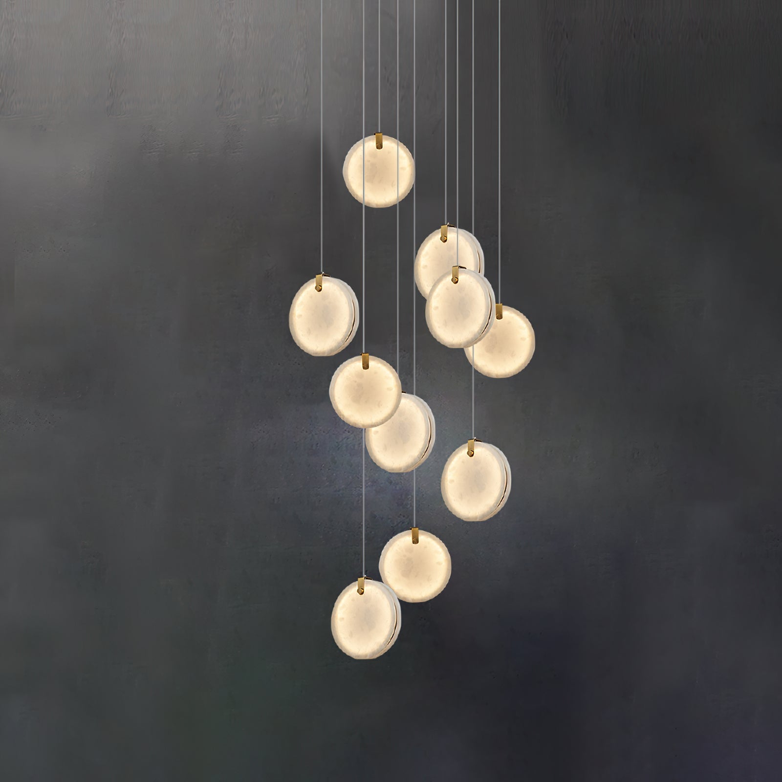 Utalionis Modern Minimalist Brass Alabaster Pendant Light - Lamp Copper