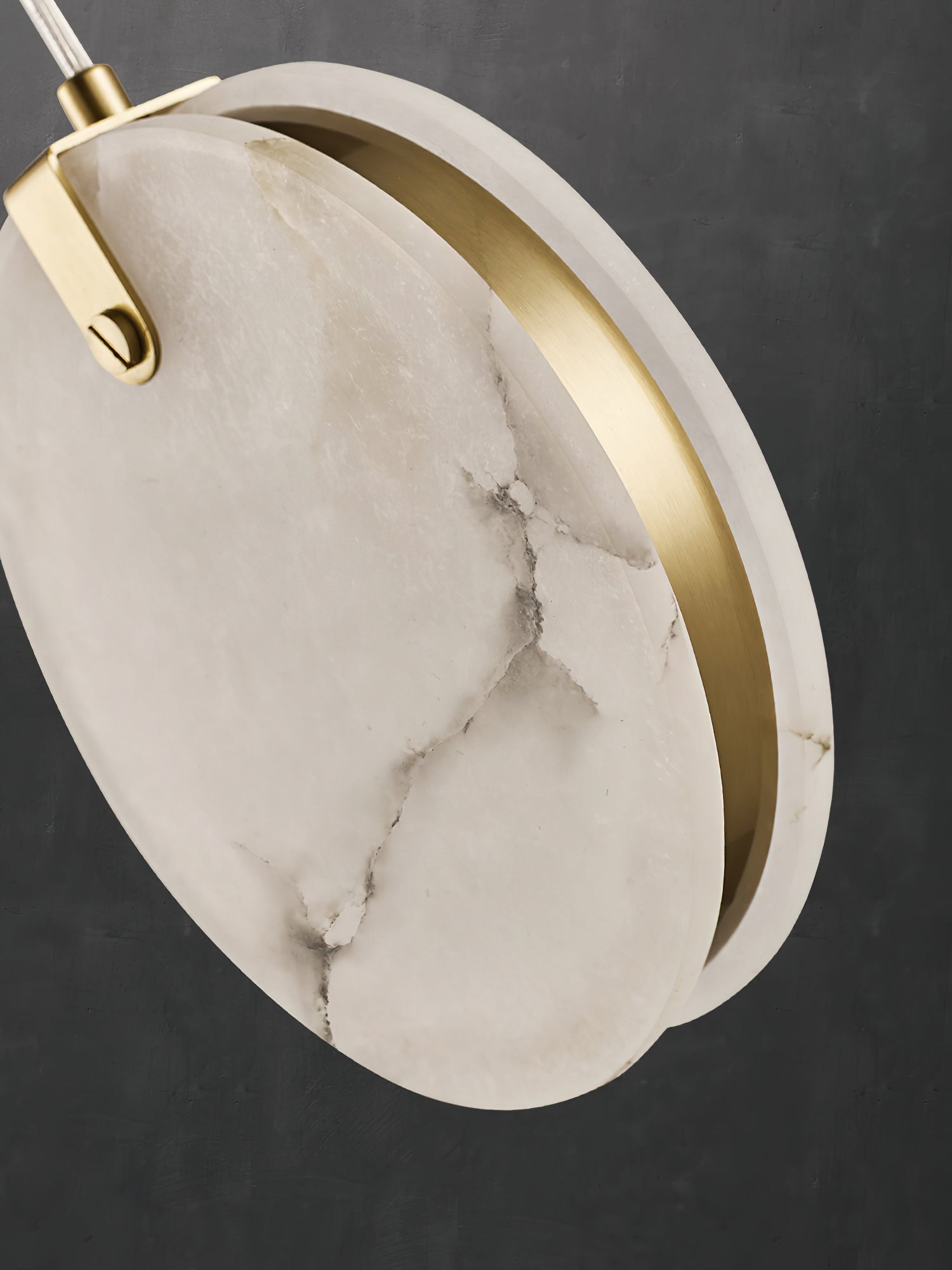 Utalionis Modern Minimalist Brass Alabaster Pendant Light - Lamp Copper