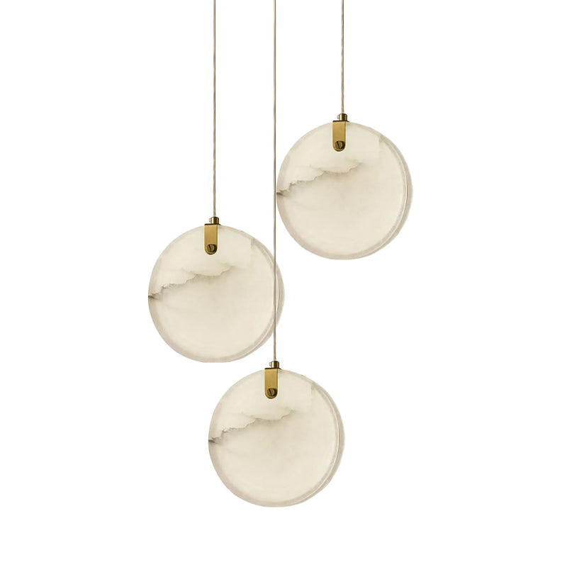 Utalionis Modern Minimalist Brass Alabaster Pendant Light - Lamp Copper