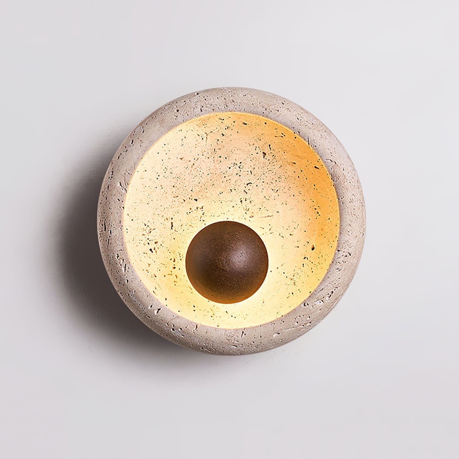 Covynila Orb-Shaped Travertine Wall Light - Neutralighting