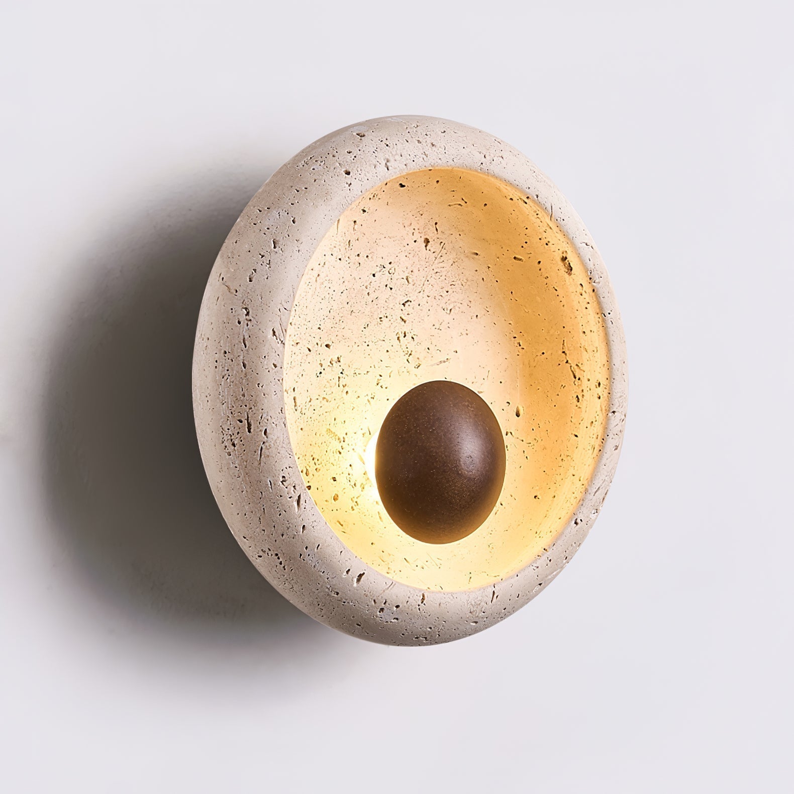 Covynila Orb-Shaped Travertine Wall Light - Neutralighting