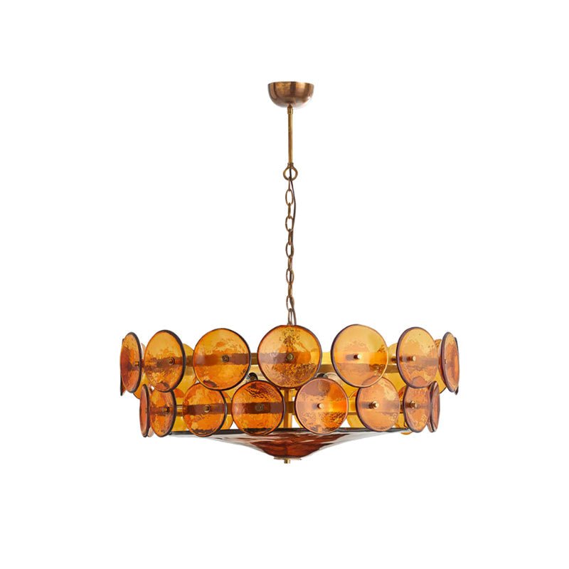 Aurora Chandelier Murano Glass Disc Vintage - Blowlighting