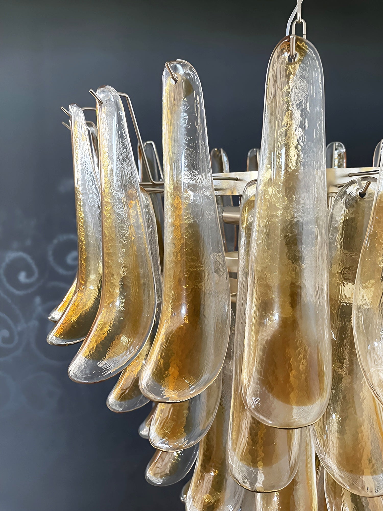 Aurora Chandelier Amber Glass Petals Layered Luxury - Neutralighting