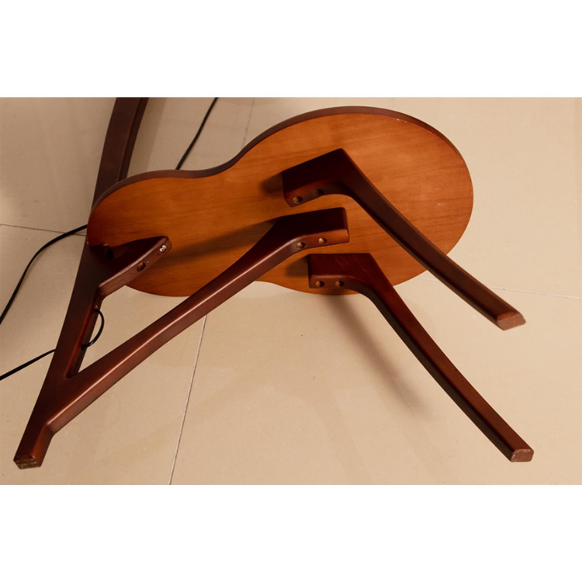 Solid Wood Coffee Table Storage Floor Lamp - Lamp Copper