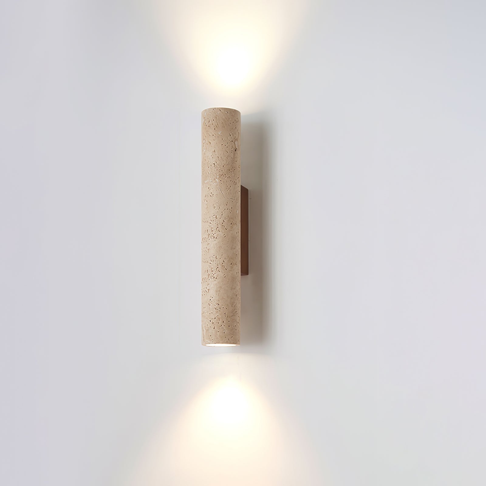 Olvaros Slim Cylinder Travertine Wall Light - Neutralighting