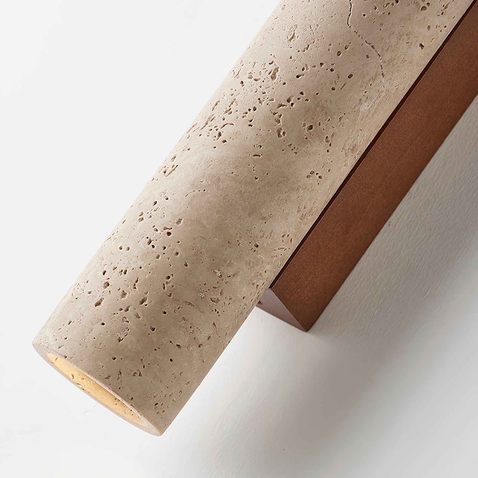 Olvaros Slim Cylinder Travertine Wall Light - Neutralighting