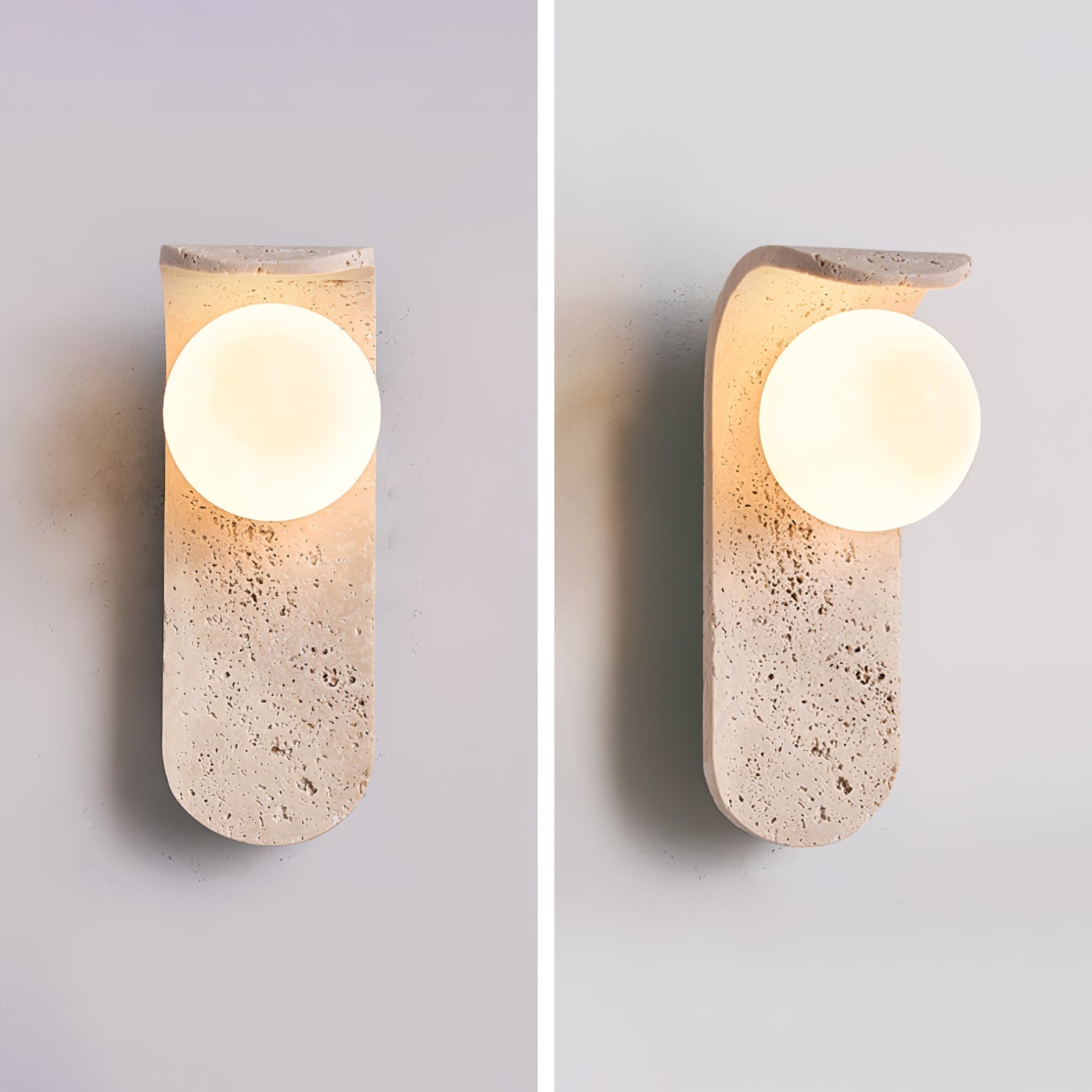 Cutalos Sconce-Frame Travertine Wall Light - Neutralighting