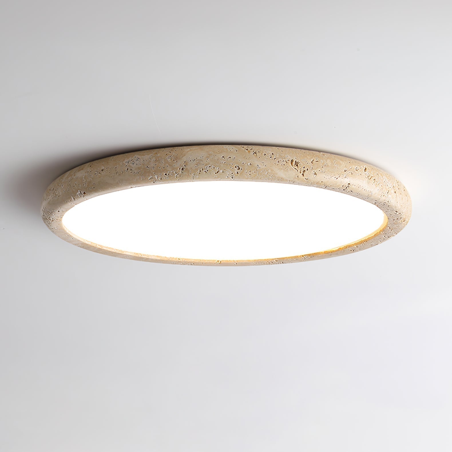 Aurrina Ring Frame Travertine Ceiling Light - Neutralighting