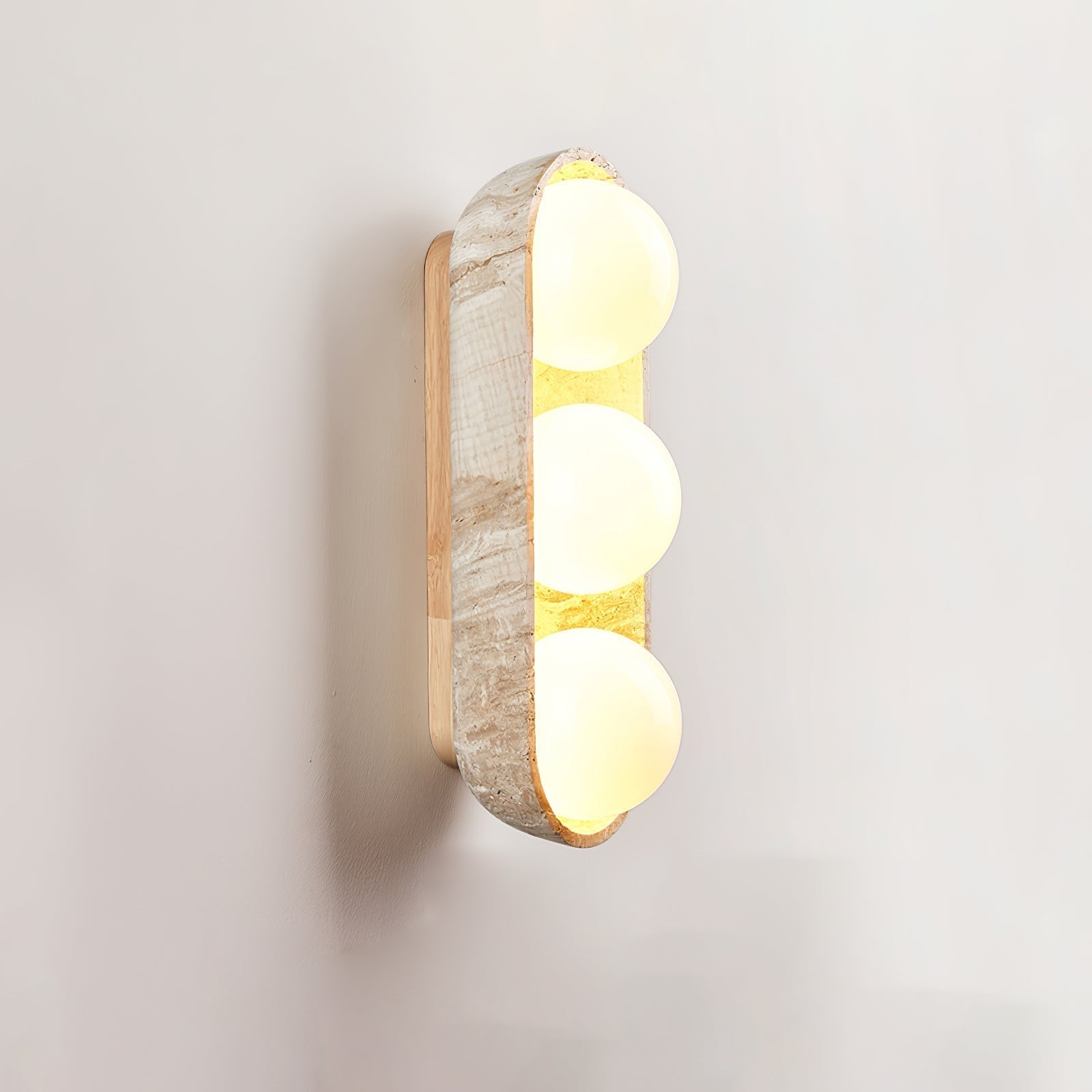 Trio Globe Travertine Wall Sconce - Neutralighting