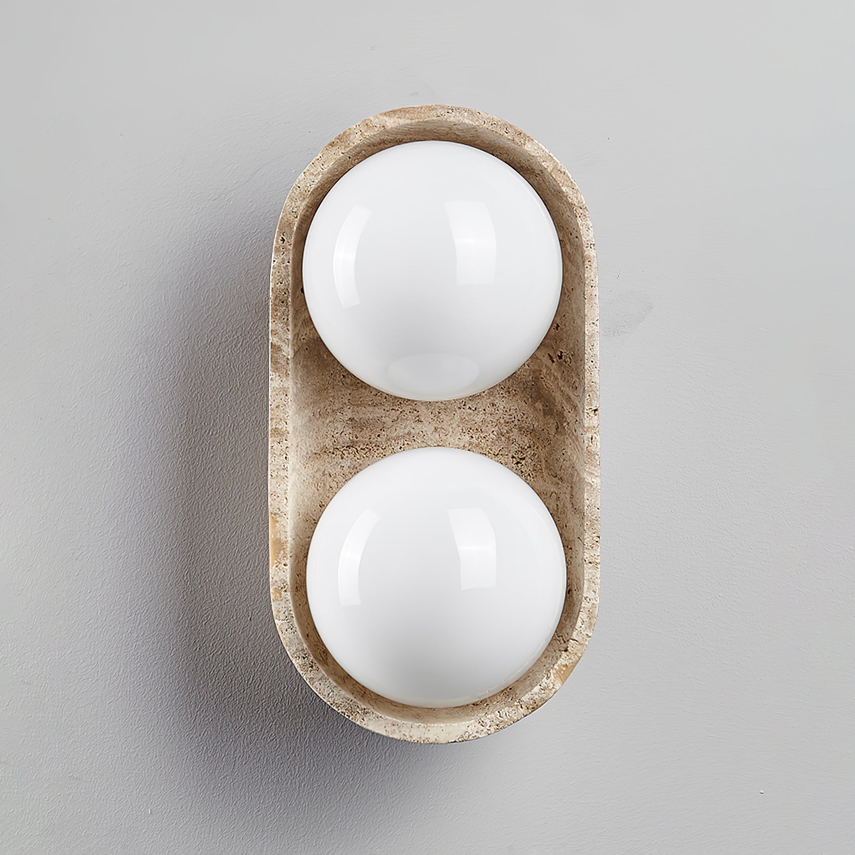Trio Globe Travertine Wall Sconce - Neutralighting